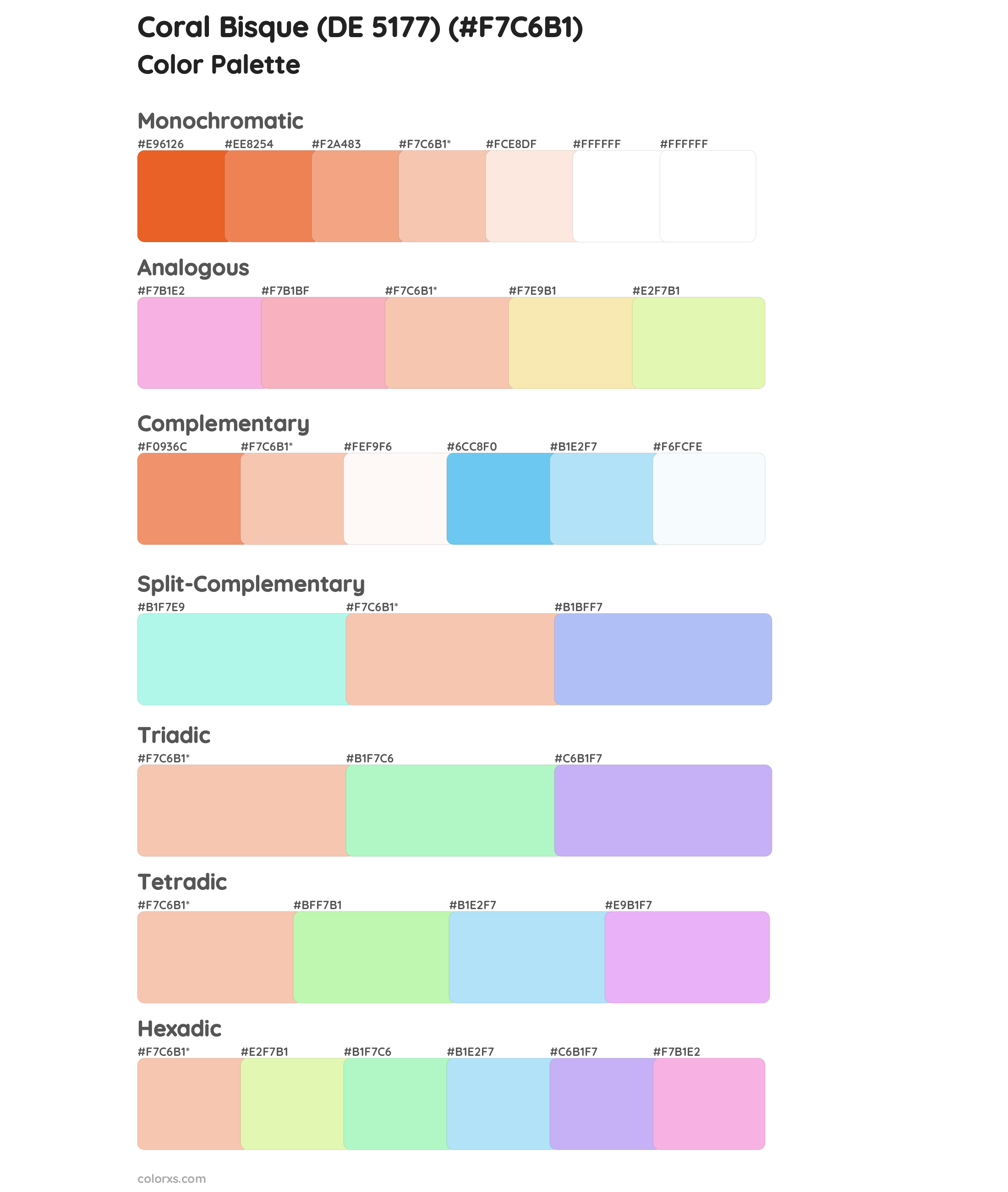 Coral Bisque (DE 5177) Color Scheme Palettes