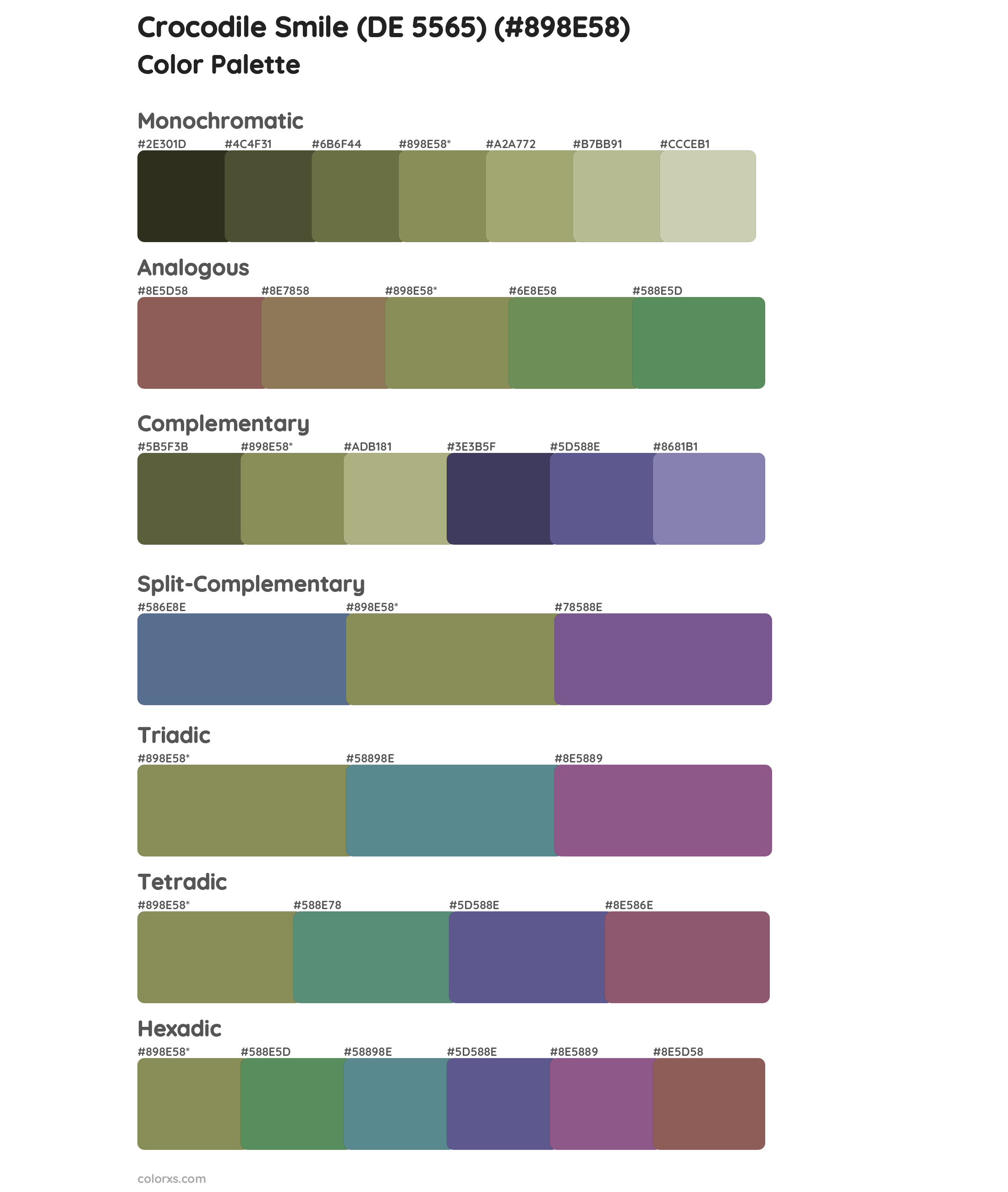 Crocodile Smile (DE 5565) Color Scheme Palettes