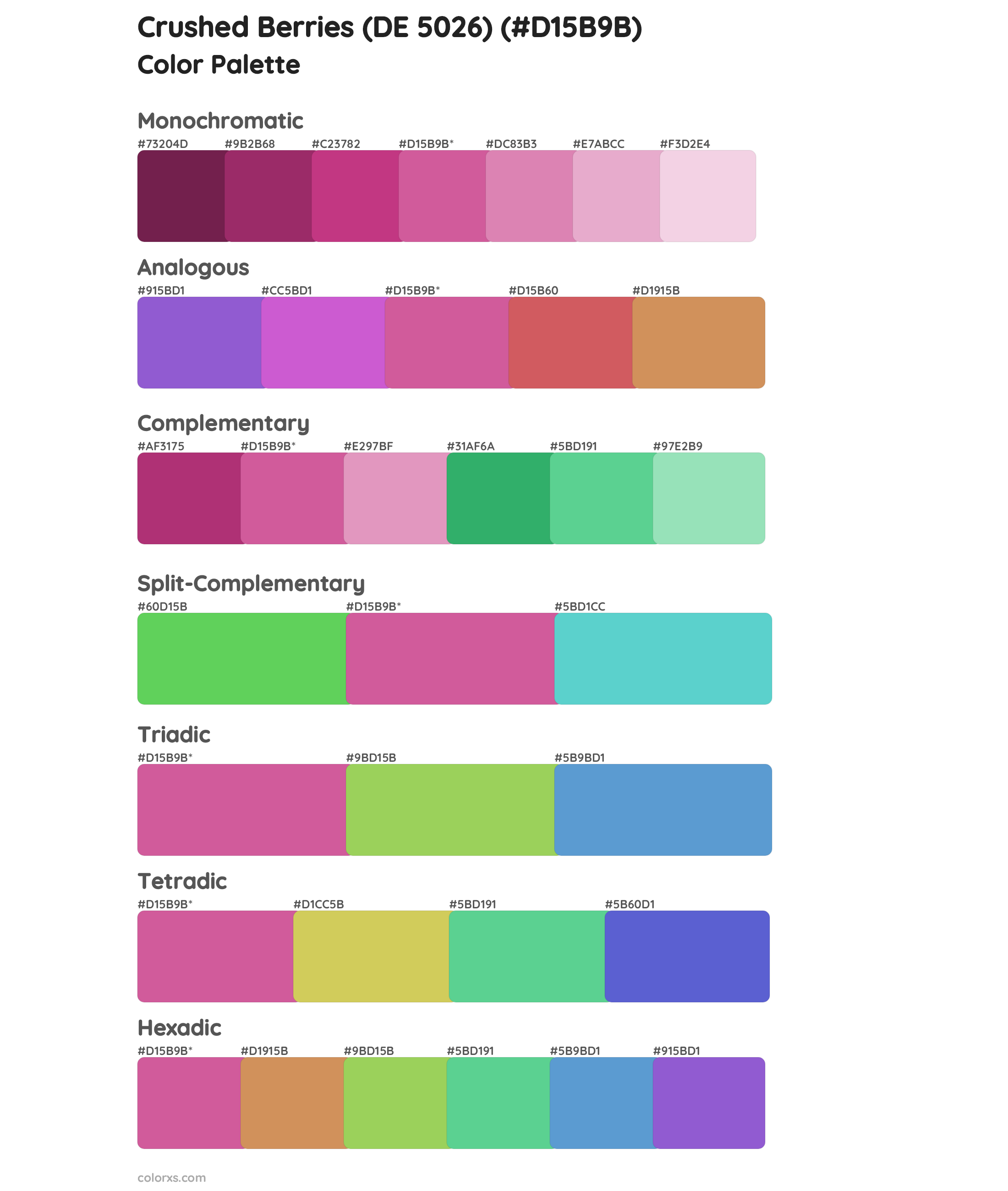 Crushed Berries (DE 5026) Color Scheme Palettes