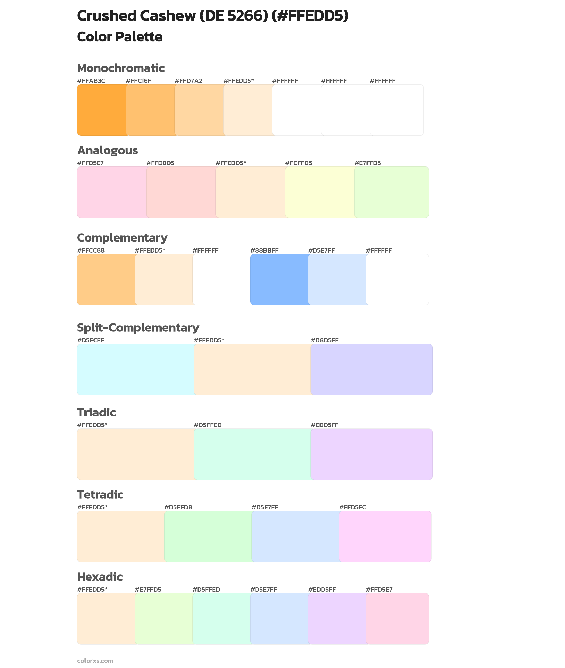 Crushed Cashew (DE 5266) Color Scheme Palettes