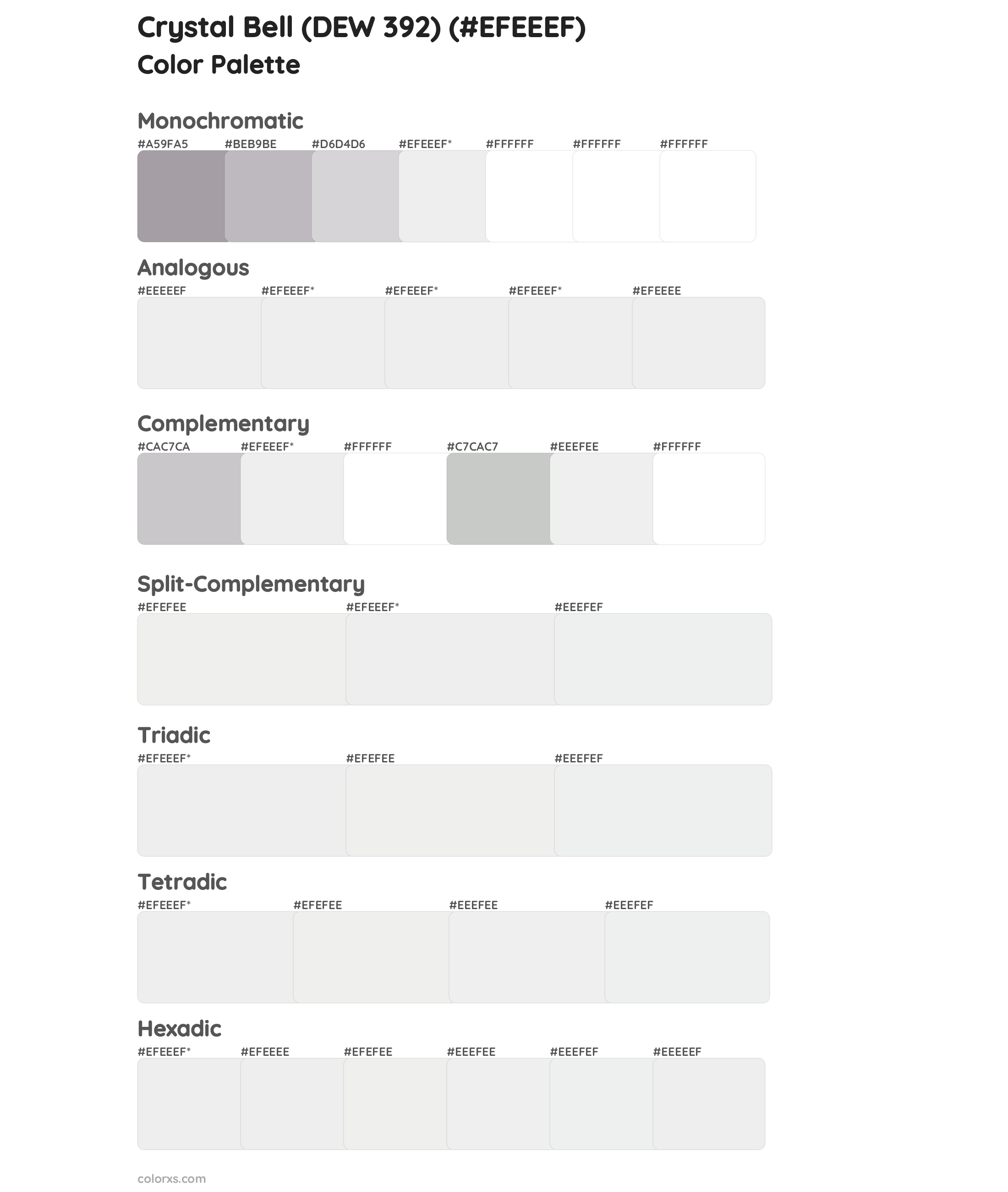 Crystal Bell (DEW 392) Color Scheme Palettes