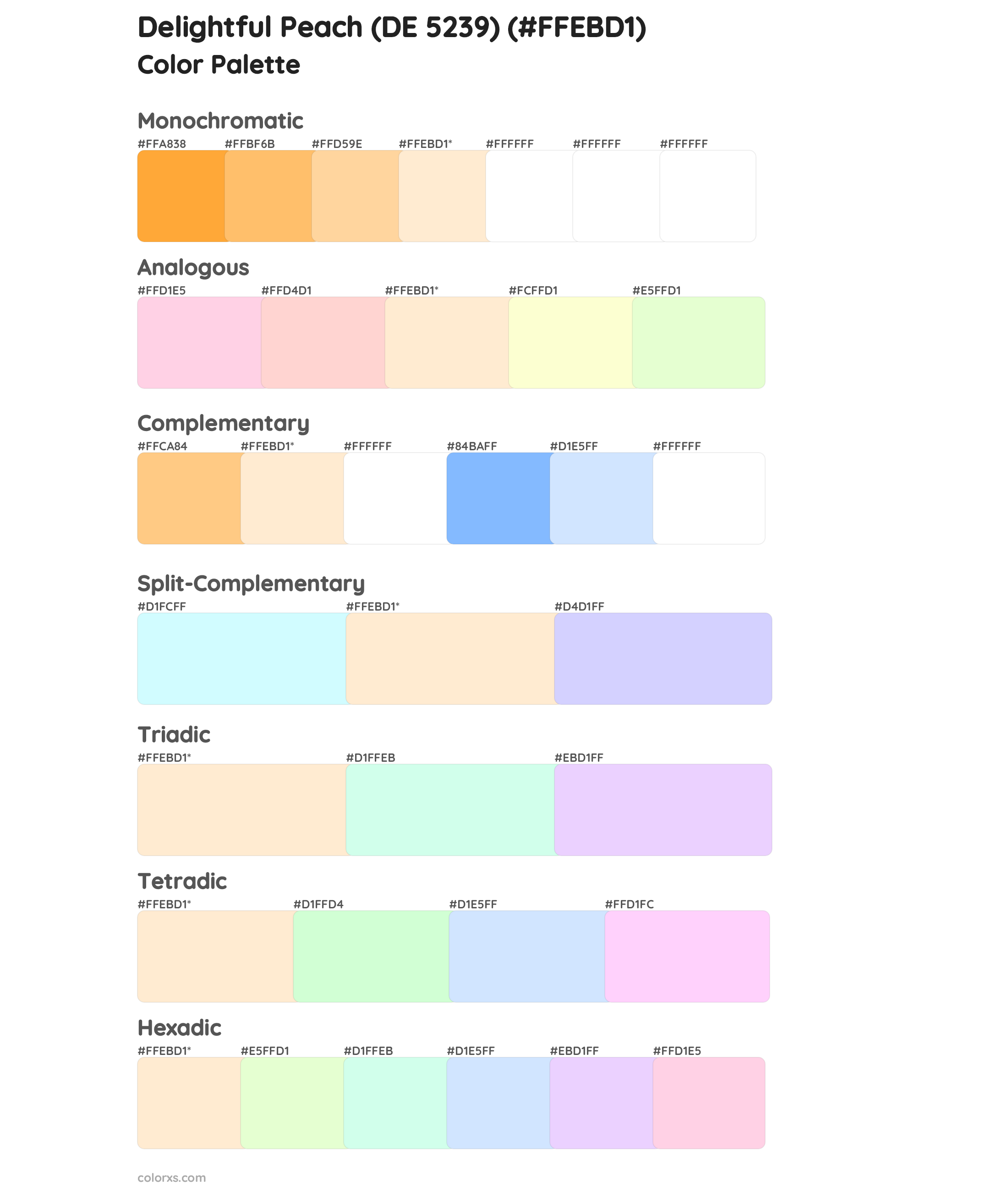 Delightful Peach (DE 5239) Color Scheme Palettes