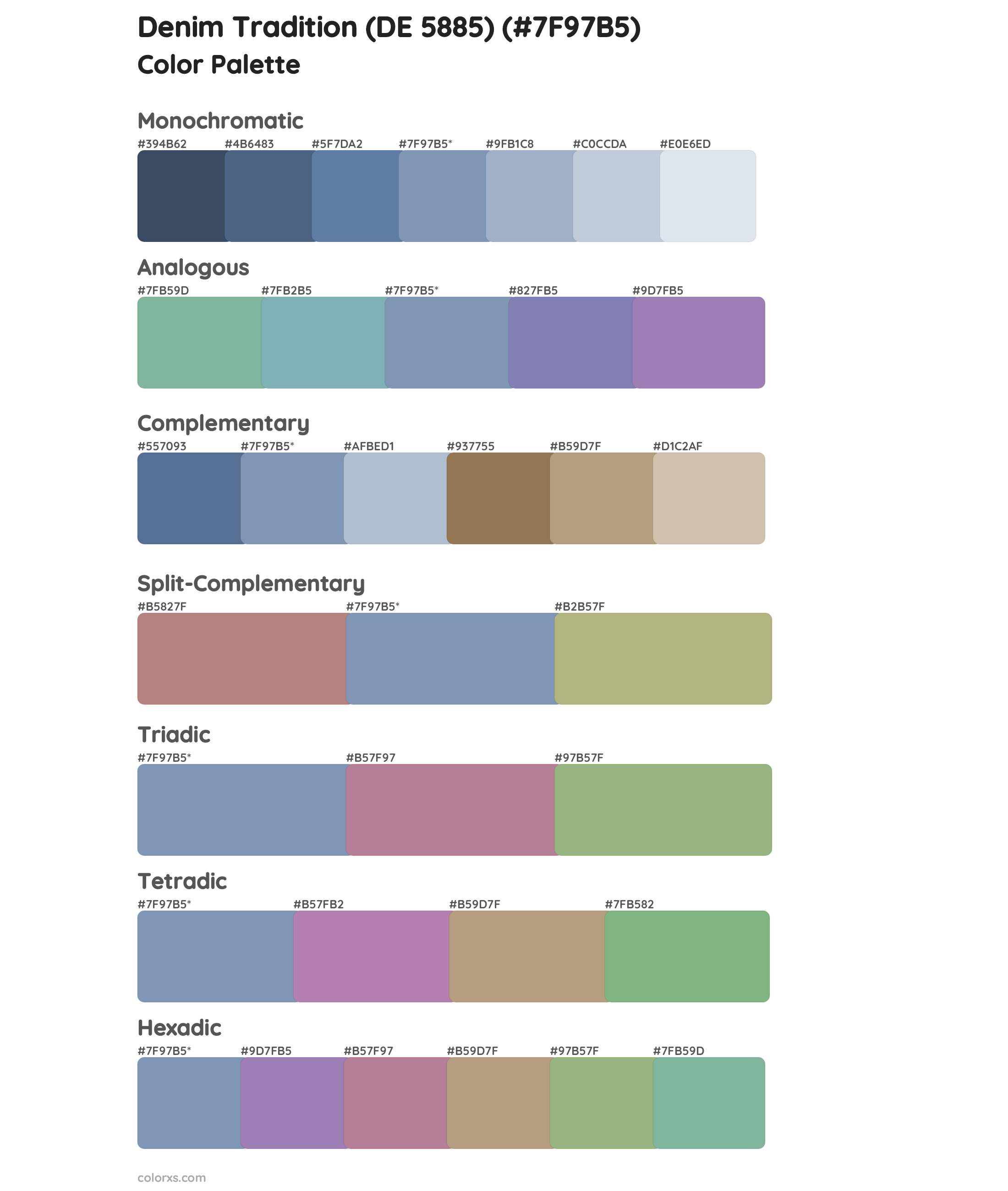 Denim Tradition (DE 5885) Color Scheme Palettes