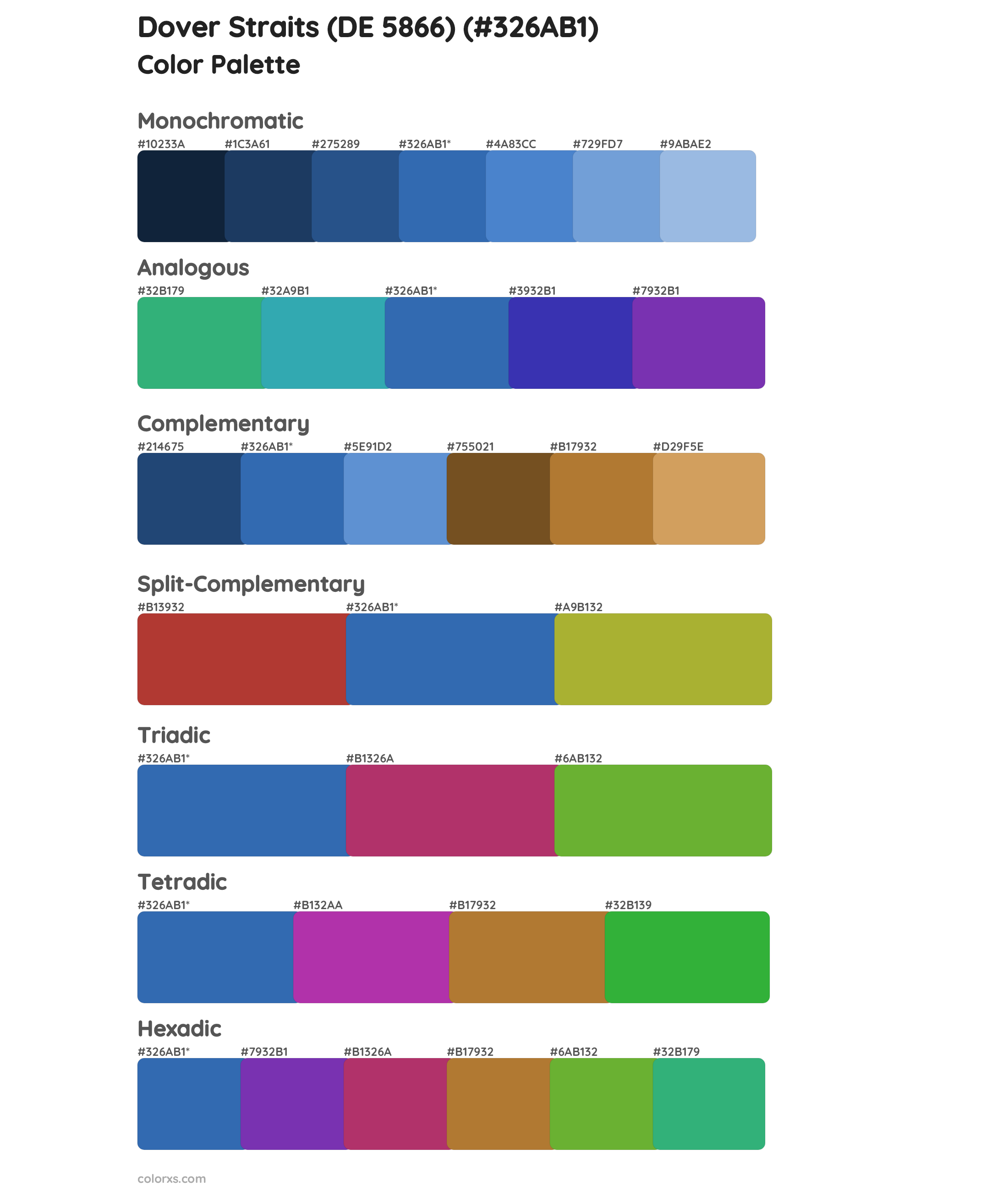 Dover Straits (DE 5866) Color Scheme Palettes