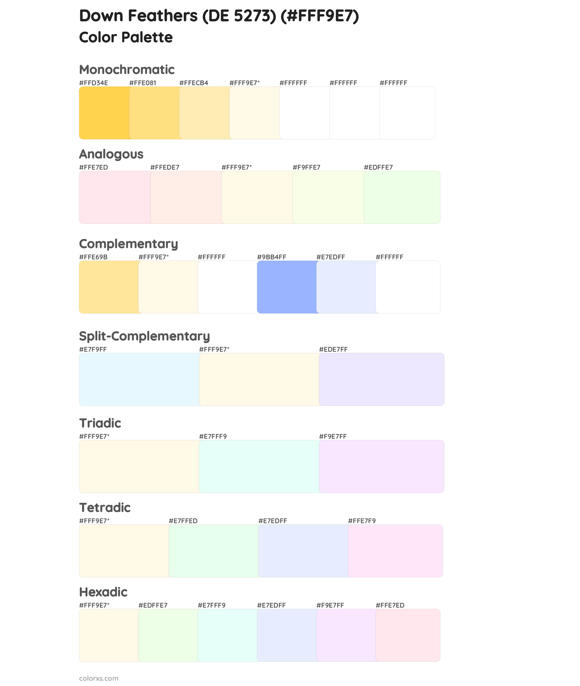 Down Feathers (DE 5273) Color Scheme Palettes