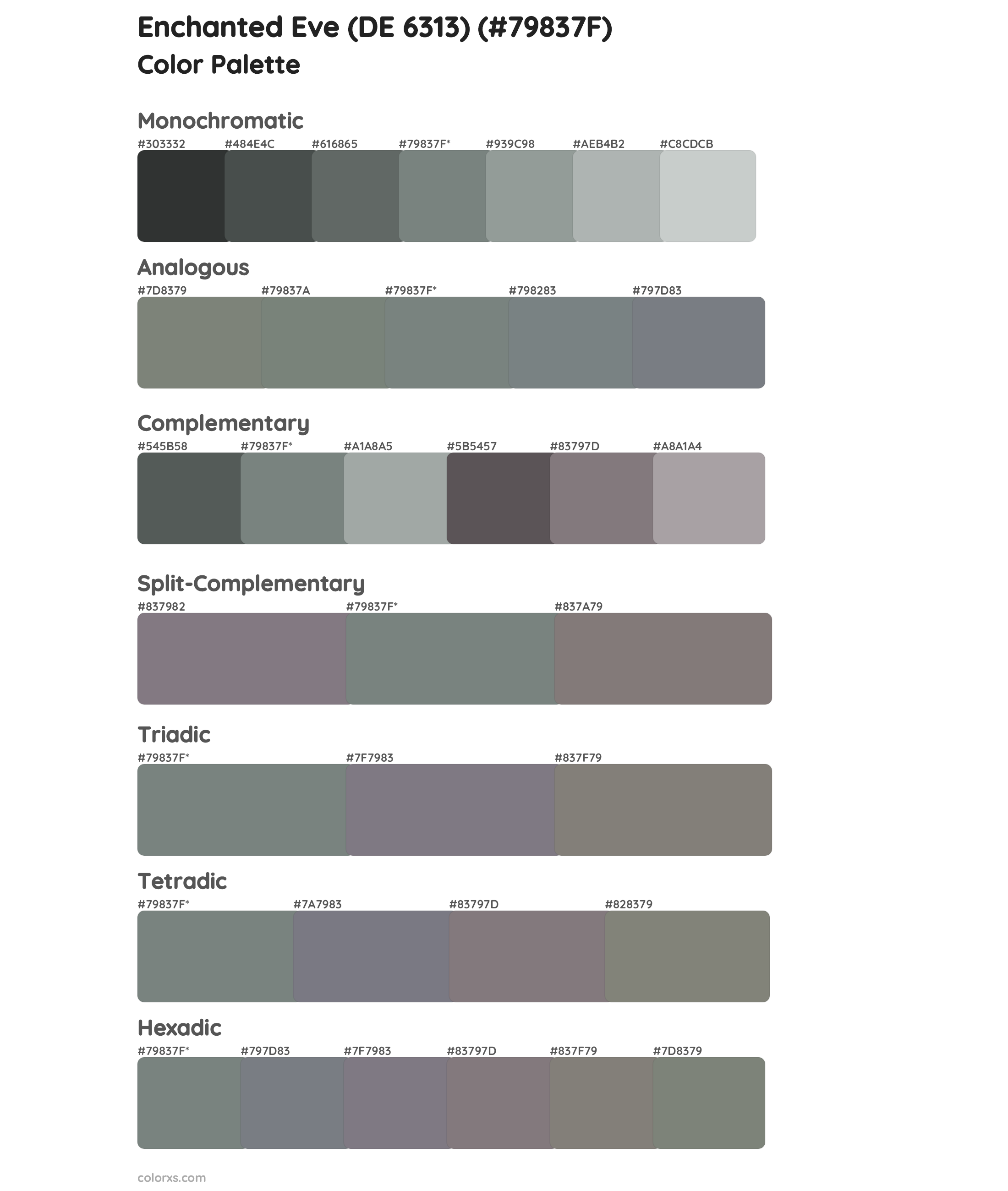 Enchanted Eve (DE 6313) Color Scheme Palettes