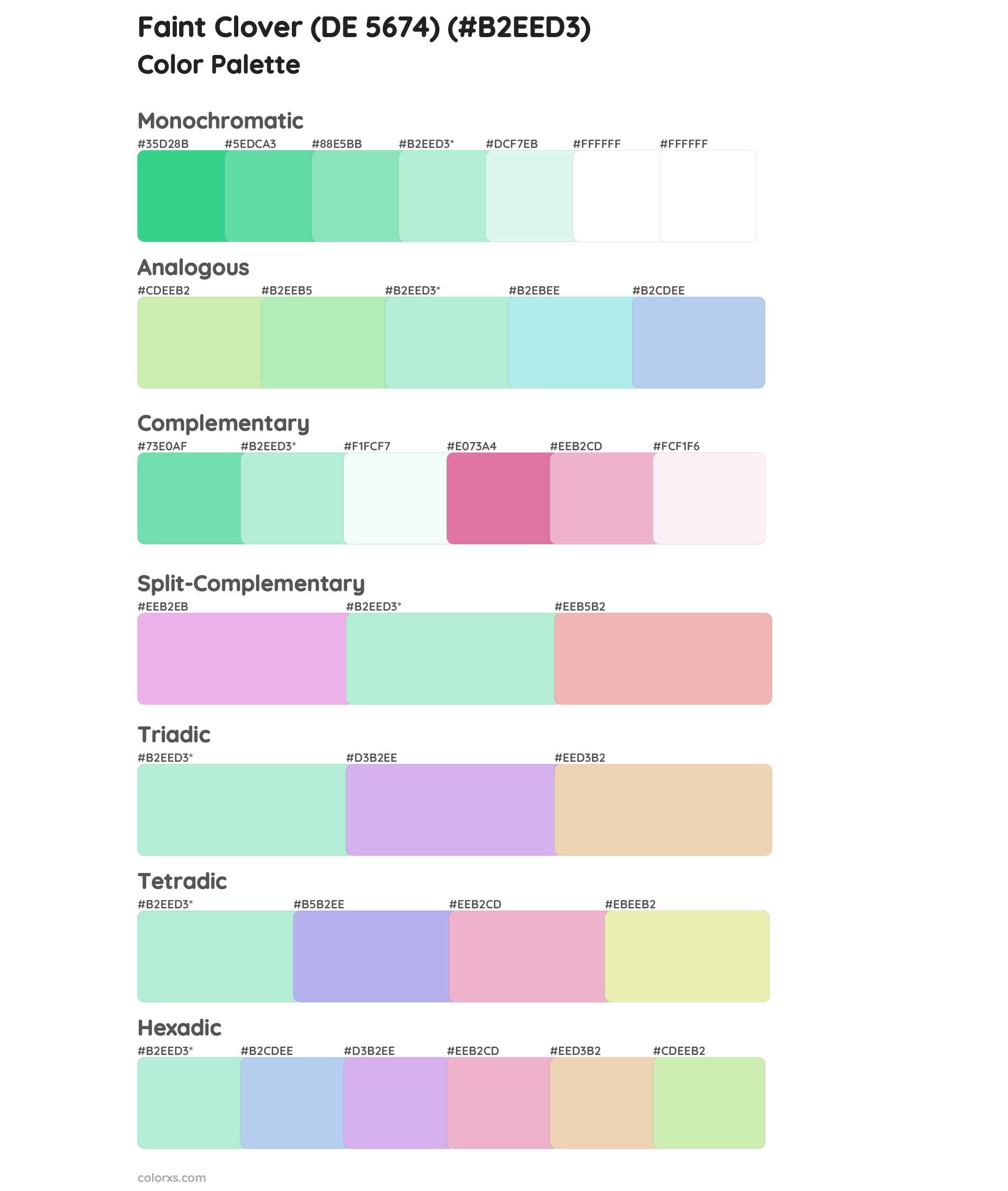 Faint Clover (DE 5674) Color Scheme Palettes