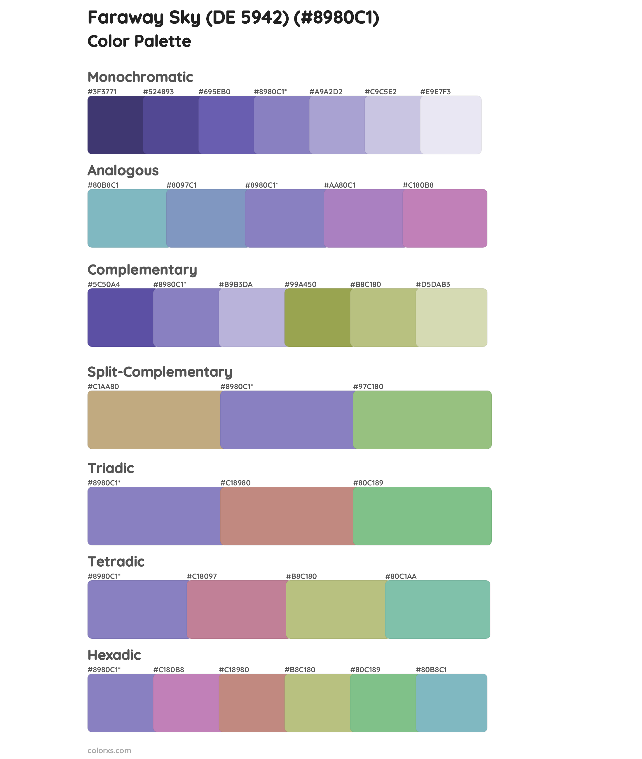 Faraway Sky (DE 5942) Color Scheme Palettes