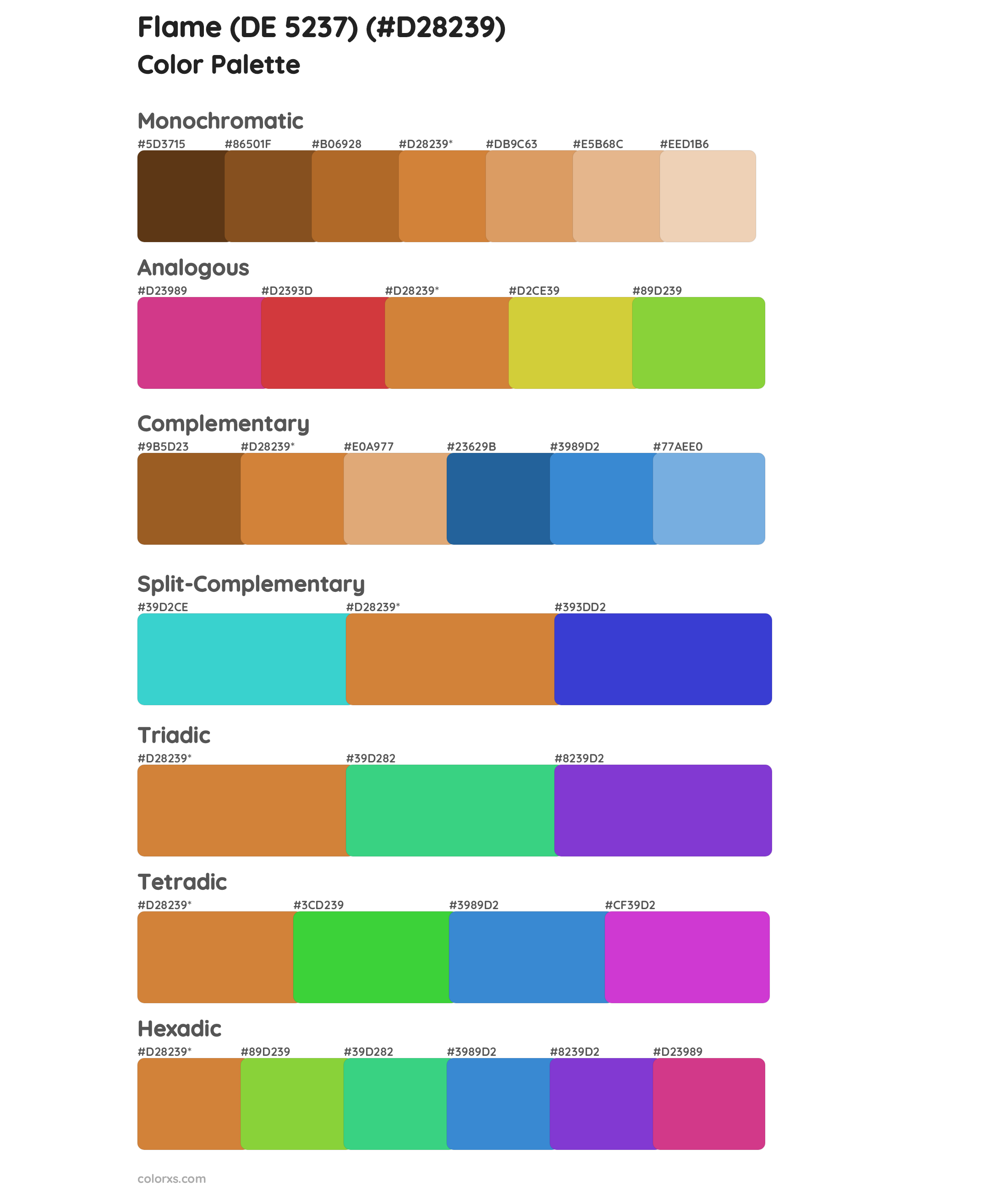 Flame (DE 5237) Color Scheme Palettes