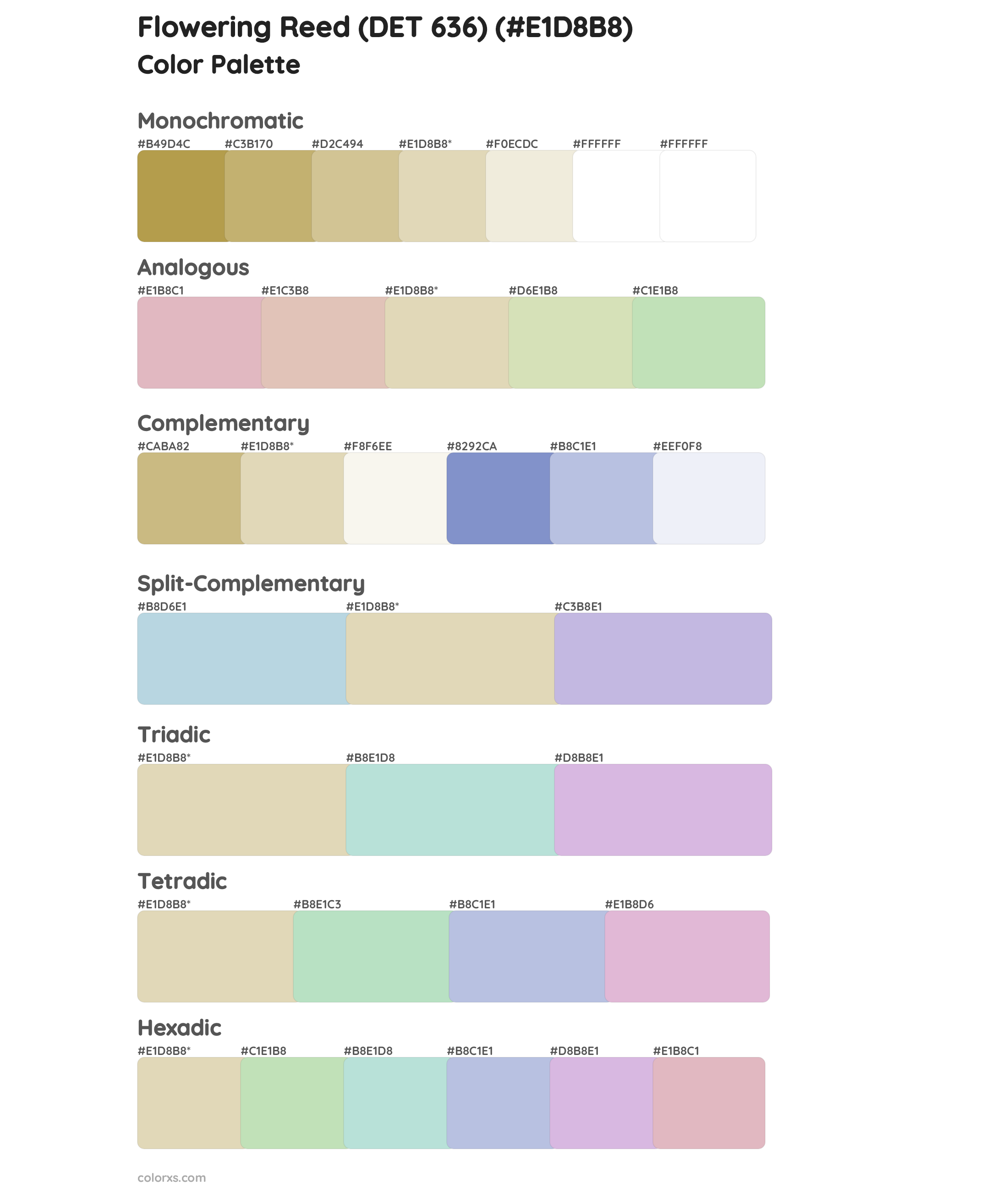 Flowering Reed (DET 636) Color Scheme Palettes