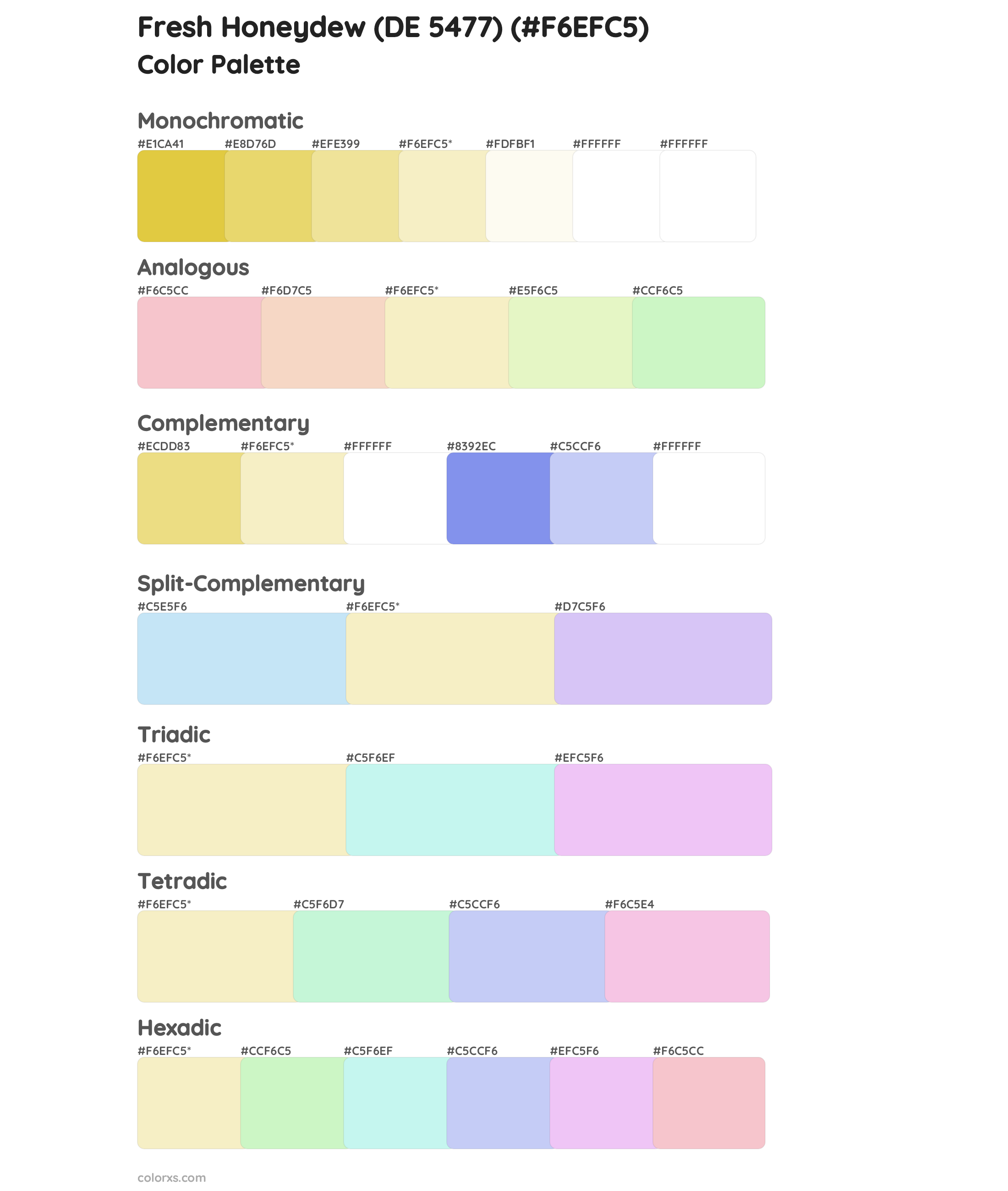 Fresh Honeydew (DE 5477) Color Scheme Palettes