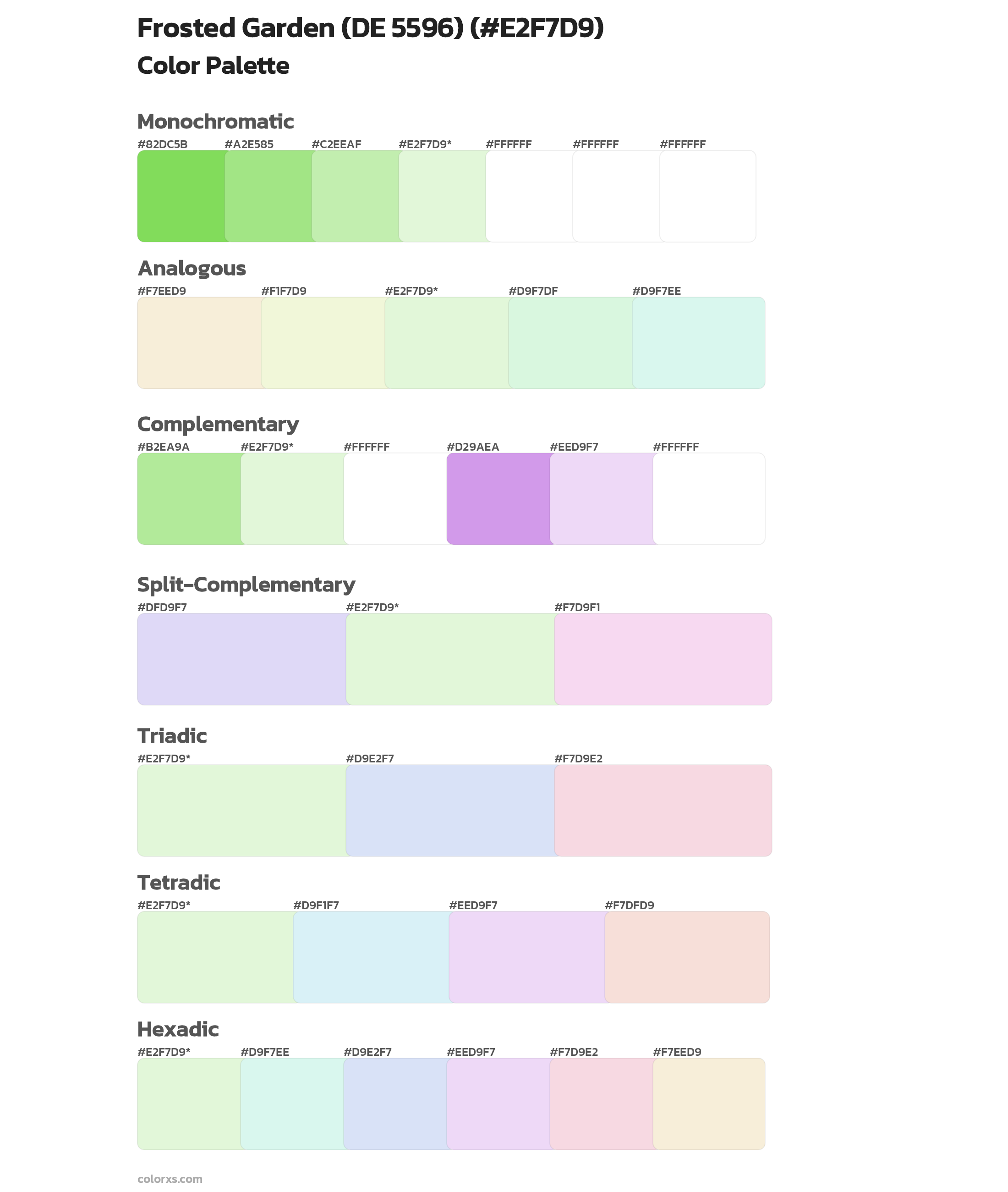 Frosted Garden (DE 5596) Color Scheme Palettes