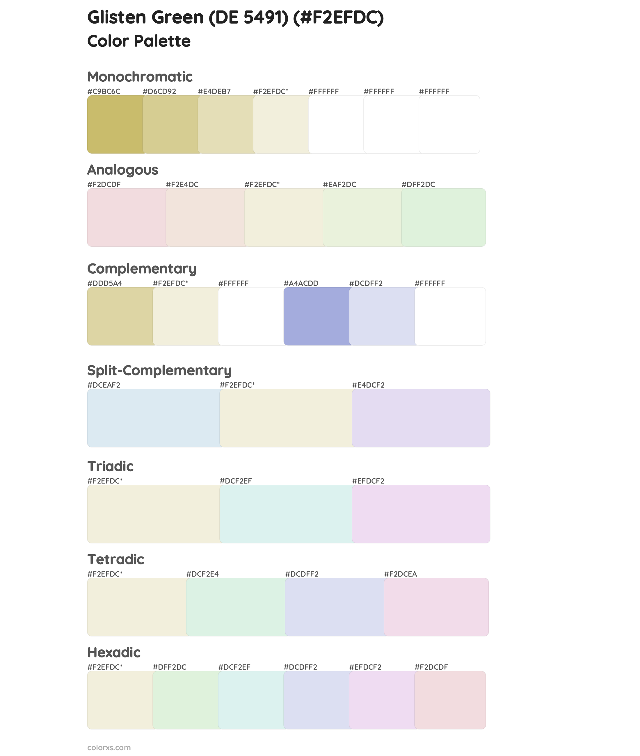 Glisten Green (DE 5491) Color Scheme Palettes