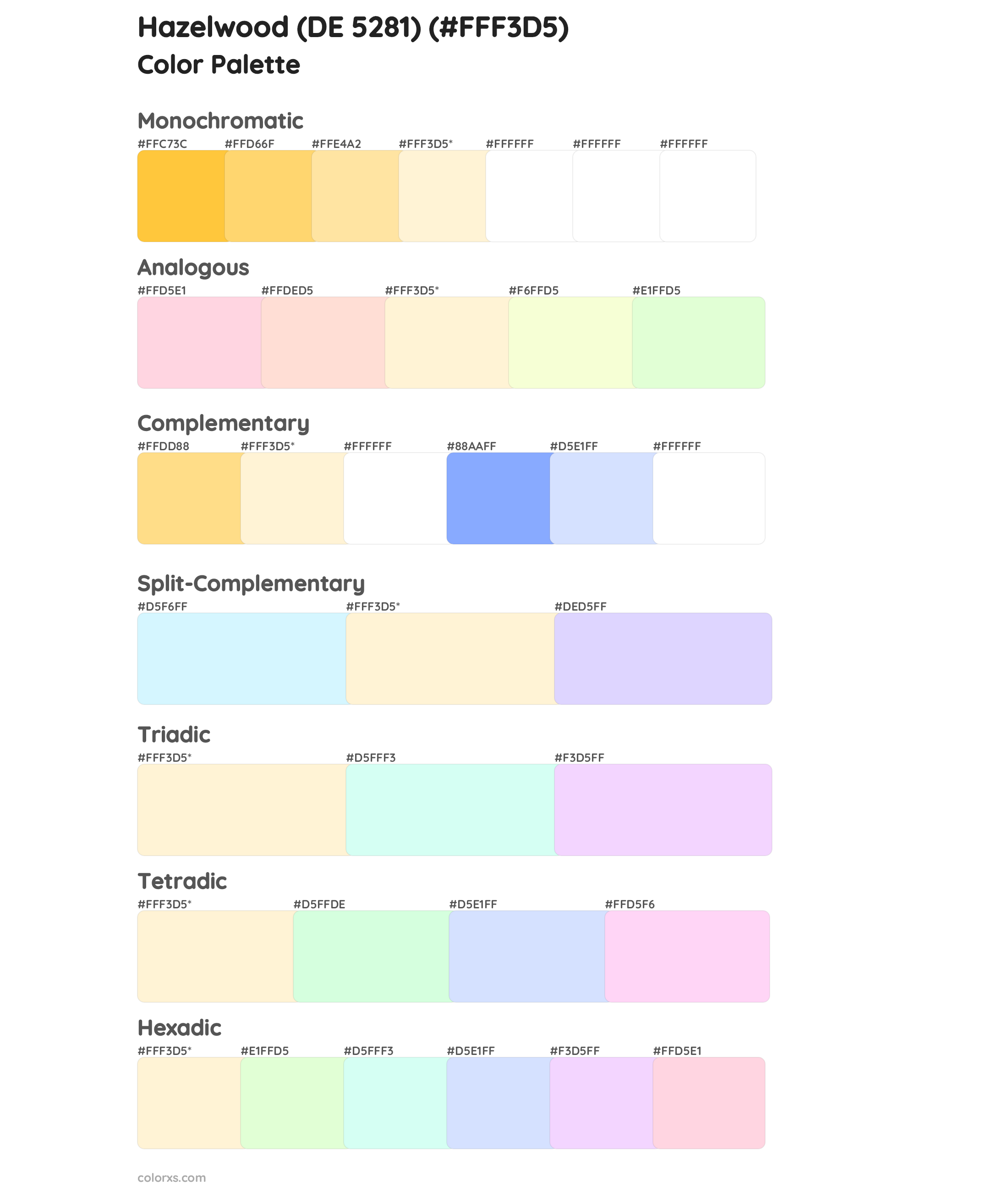 Hazelwood (DE 5281) Color Scheme Palettes