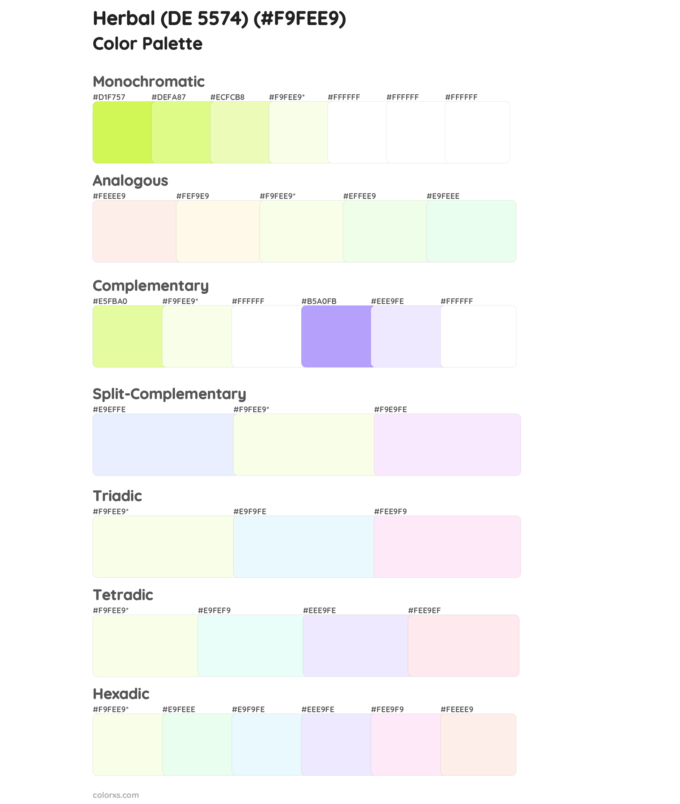 Herbal (DE 5574) Color Scheme Palettes