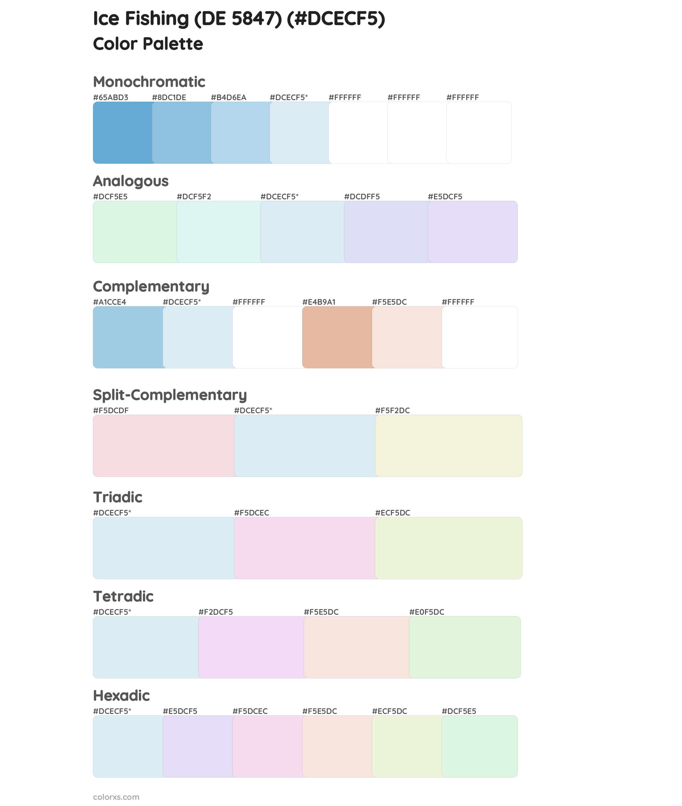 Ice Fishing (DE 5847) Color Scheme Palettes