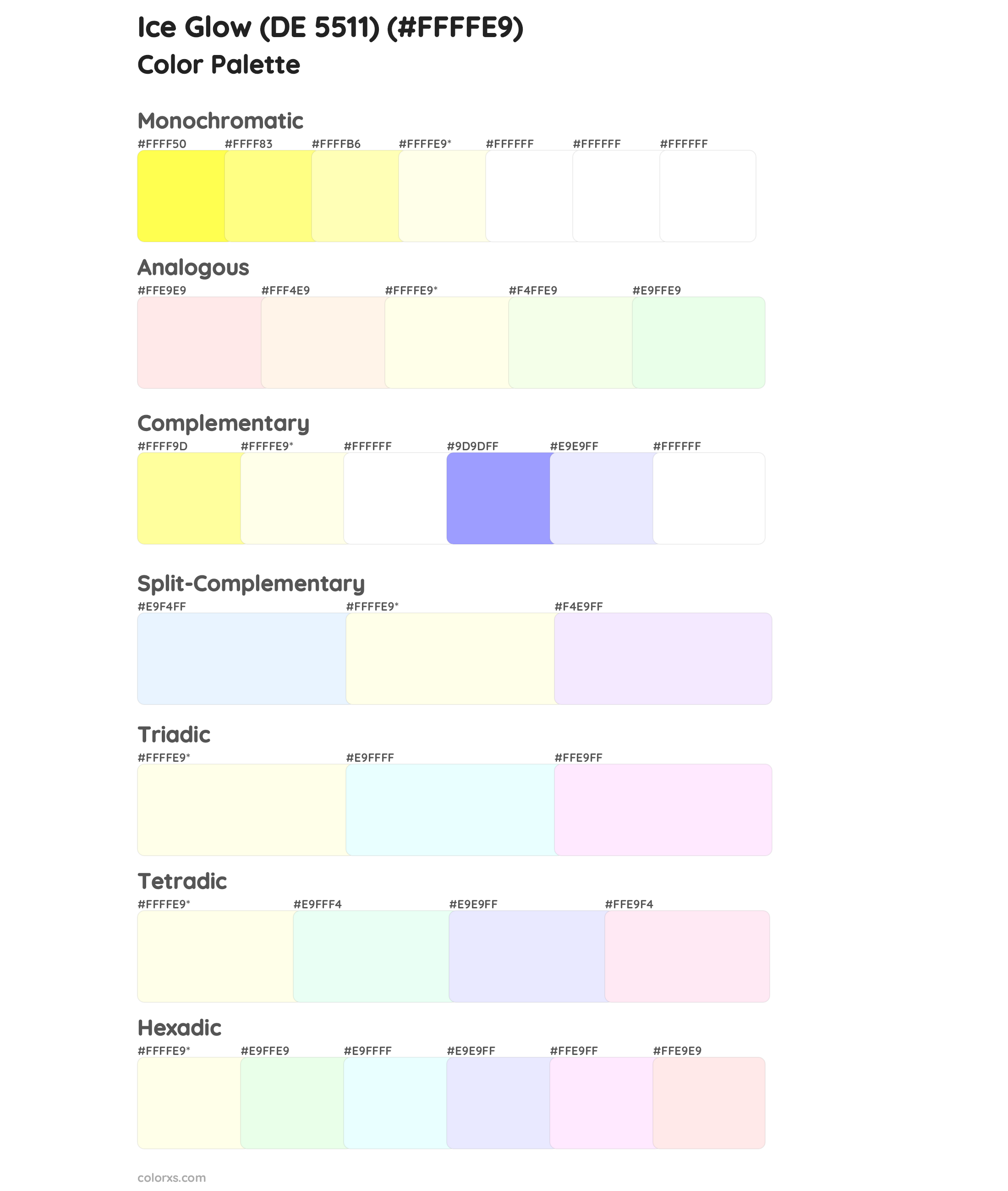 Ice Glow (DE 5511) Color Scheme Palettes