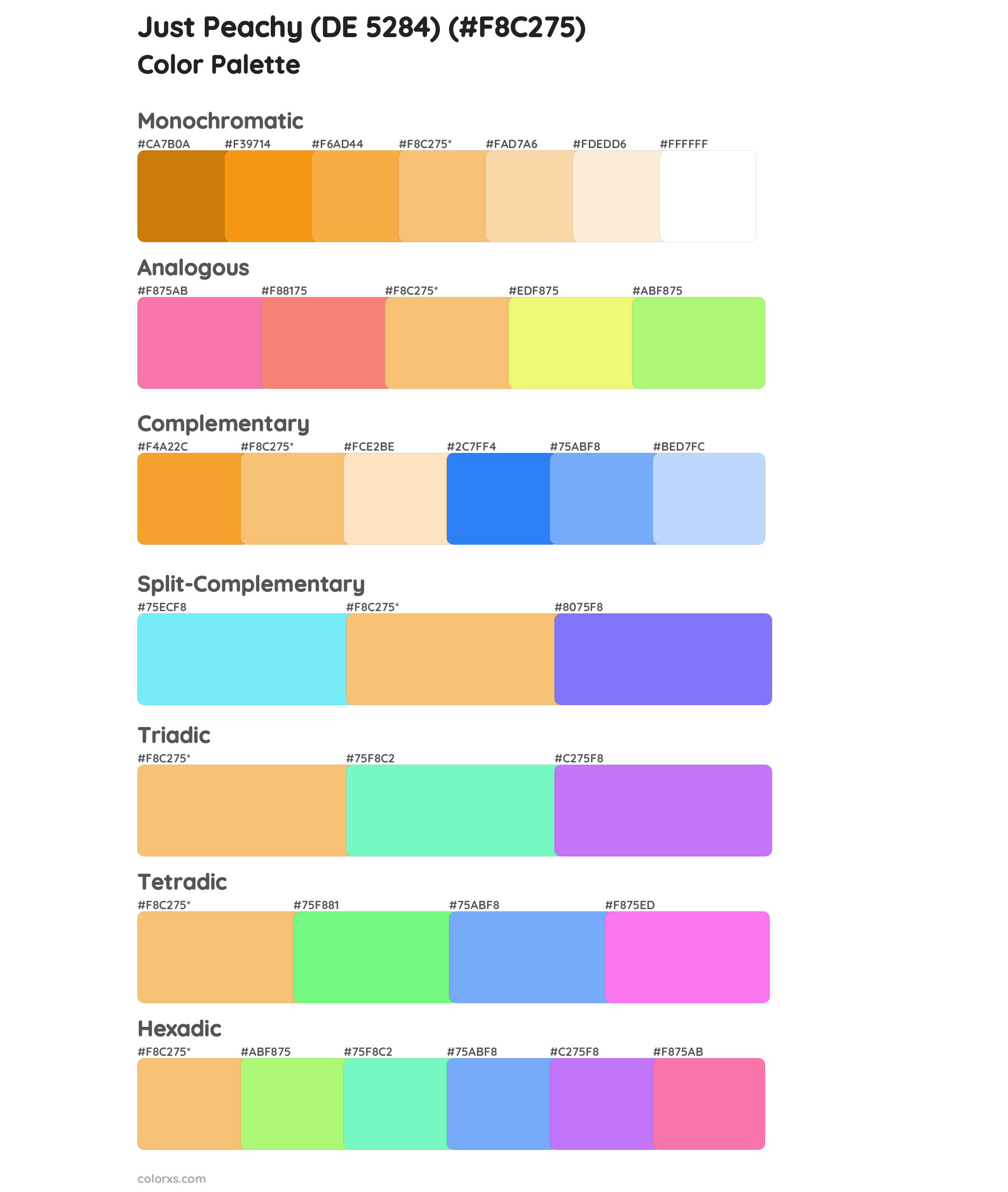 Just Peachy (DE 5284) Color Scheme Palettes