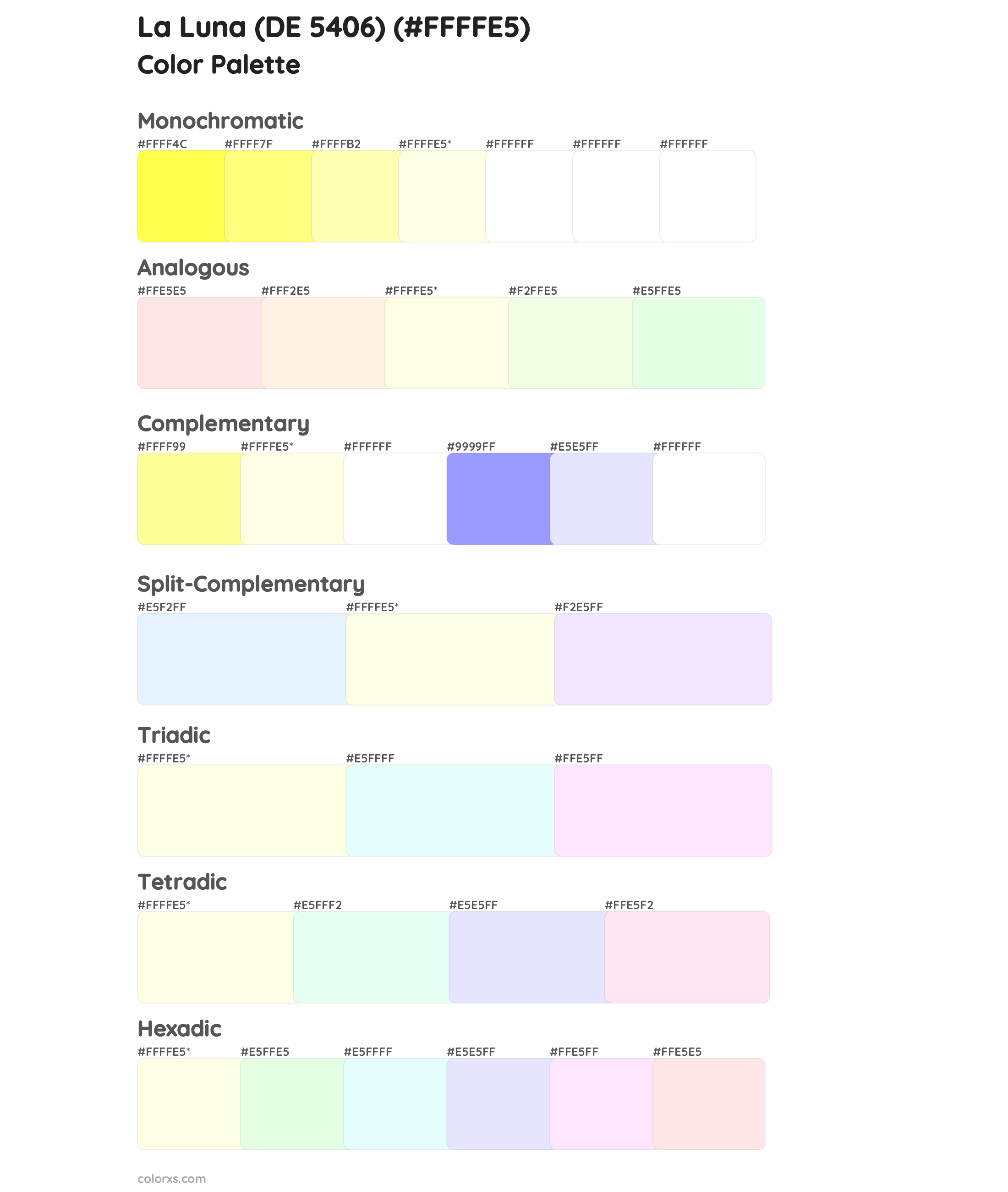 La Luna (DE 5406) Color Scheme Palettes