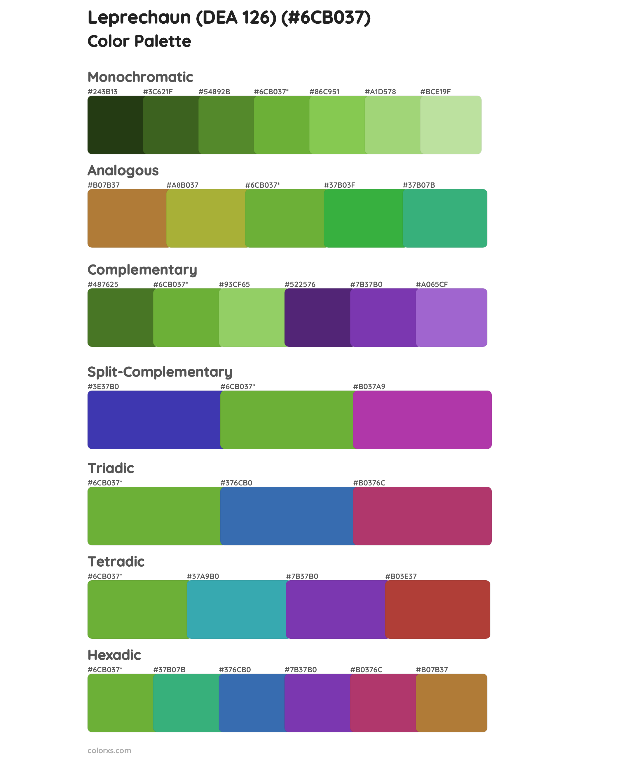 Leprechaun (DEA 126) Color Scheme Palettes