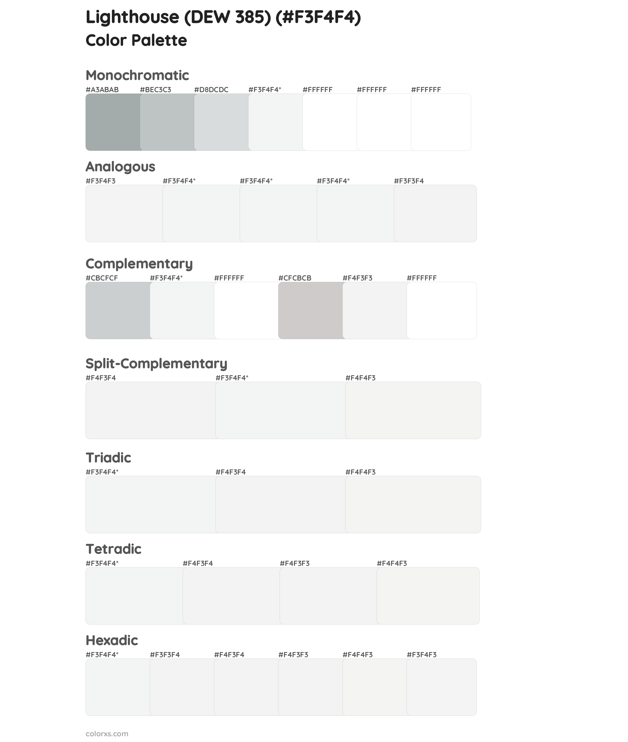 Lighthouse (DEW 385) Color Scheme Palettes