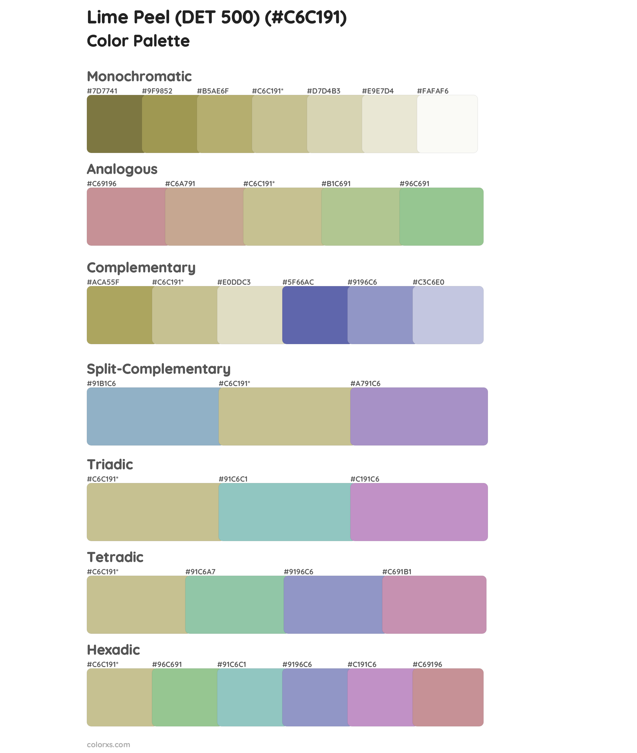 Lime Peel (DET 500) Color Scheme Palettes