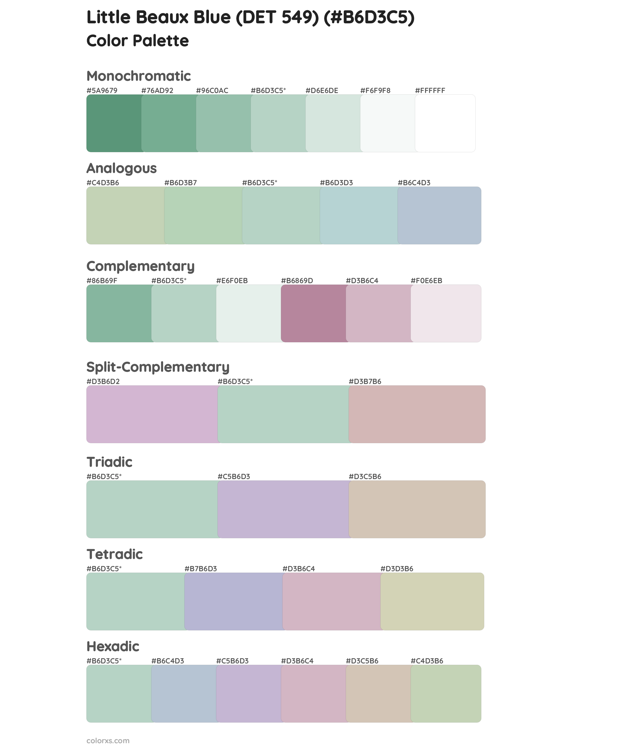 Little Beaux Blue (DET 549) Color Scheme Palettes