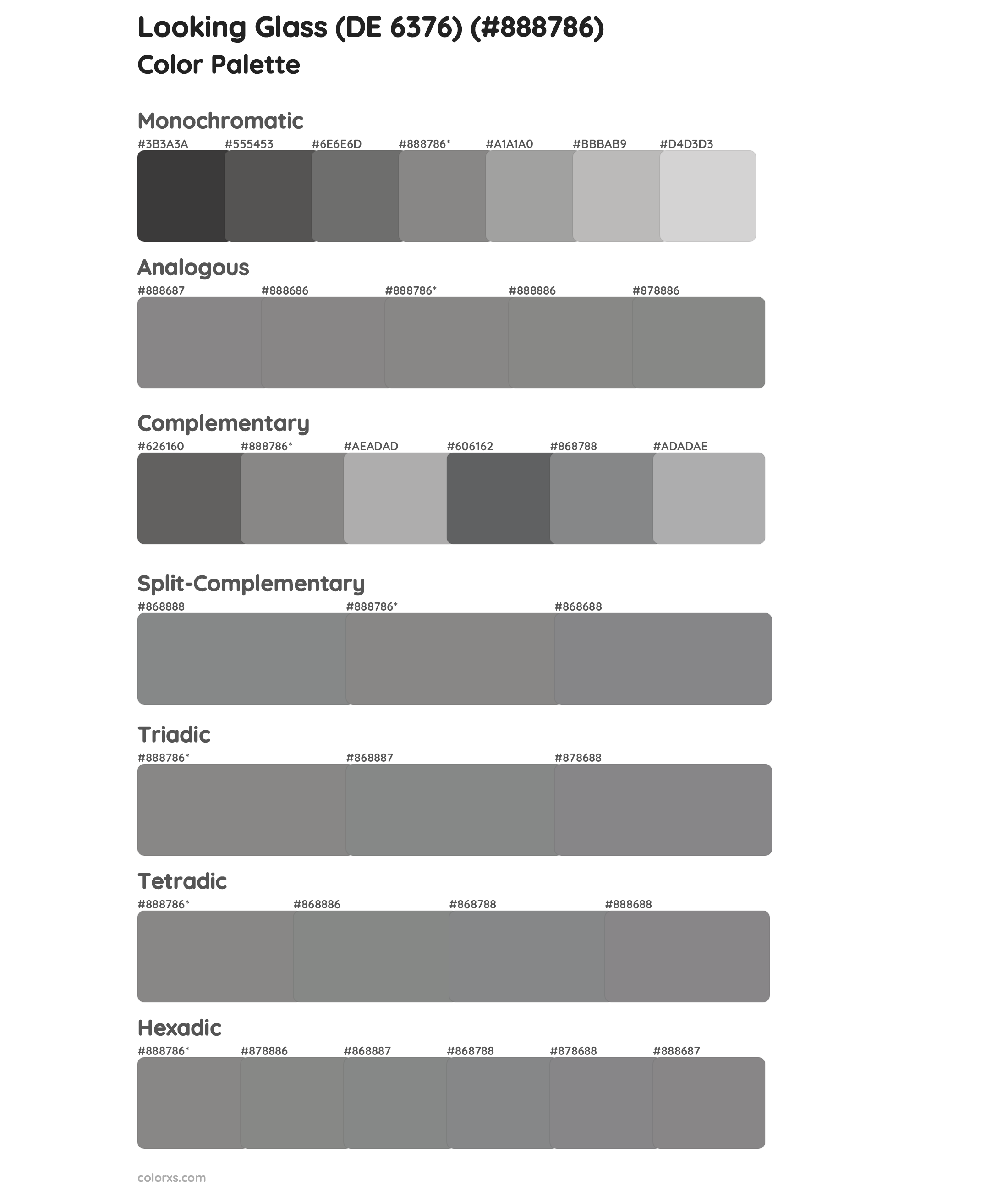 Looking Glass (DE 6376) Color Scheme Palettes