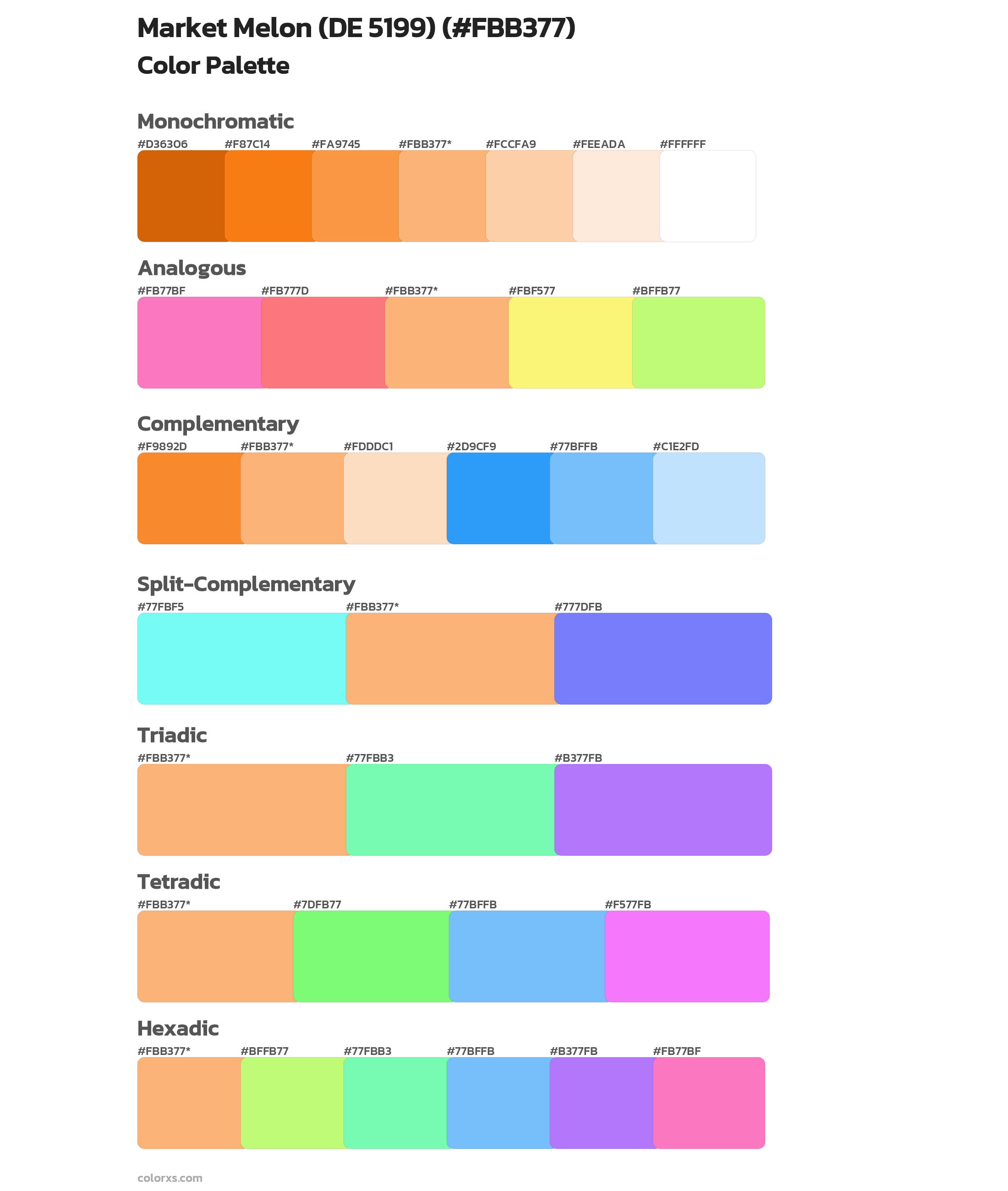 Market Melon (DE 5199) Color Scheme Palettes