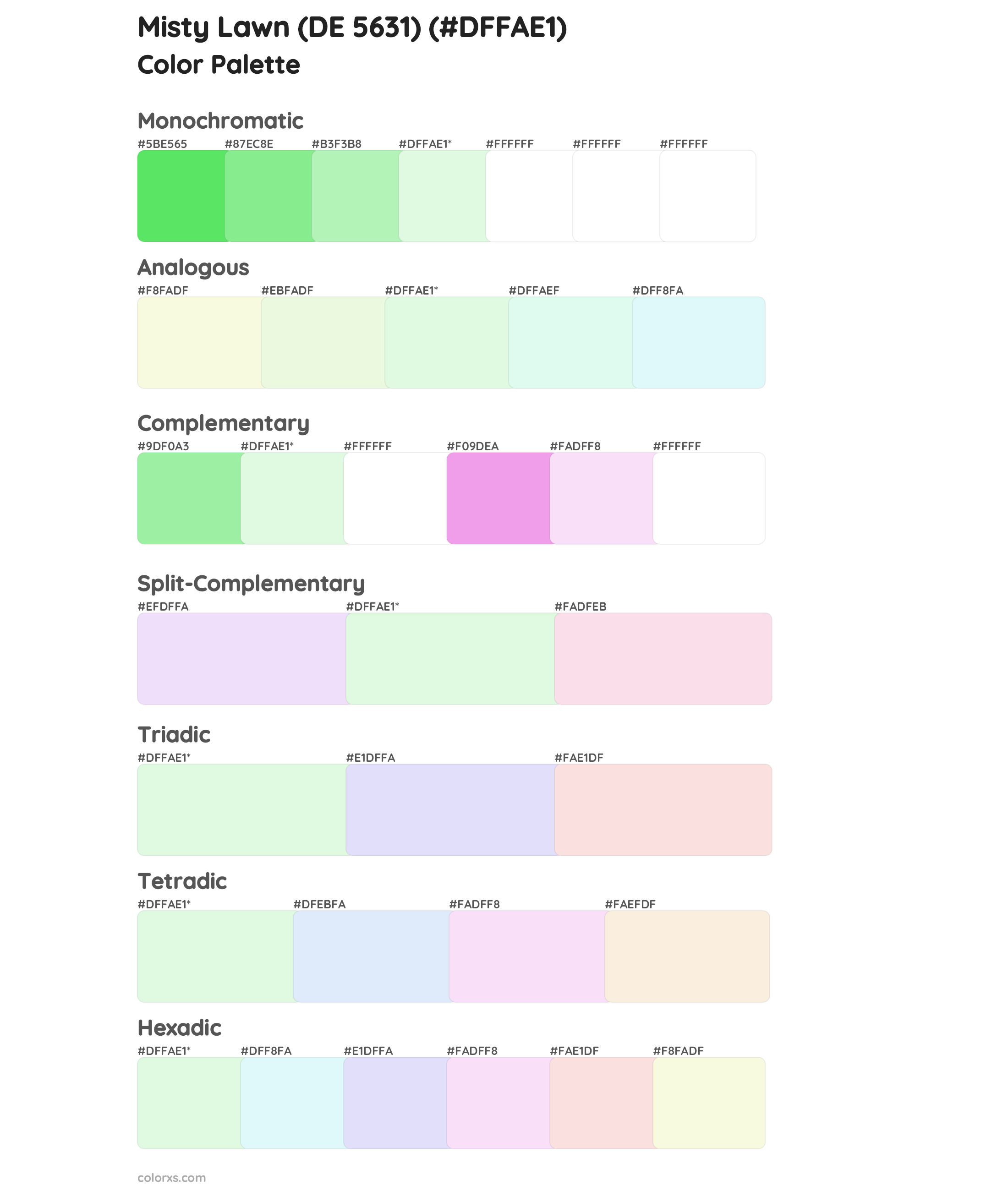 Misty Lawn (DE 5631) Color Scheme Palettes