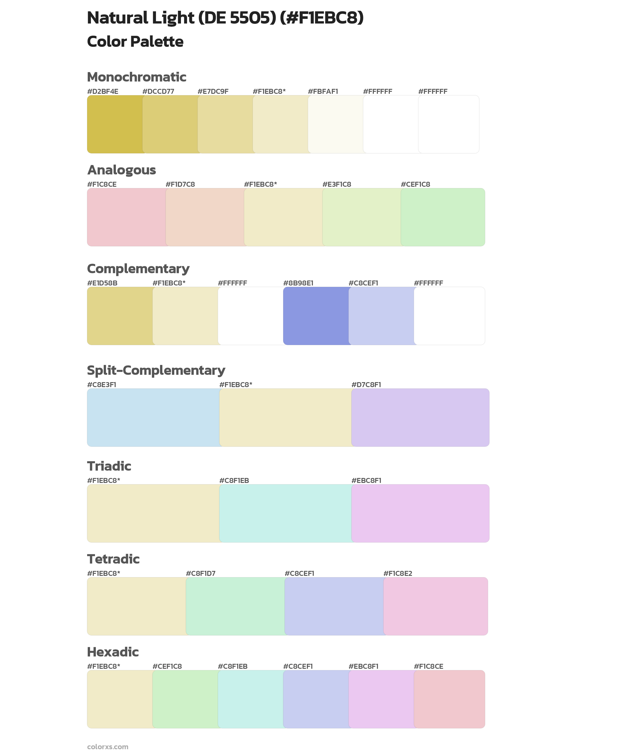 Natural Light (DE 5505) Color Scheme Palettes