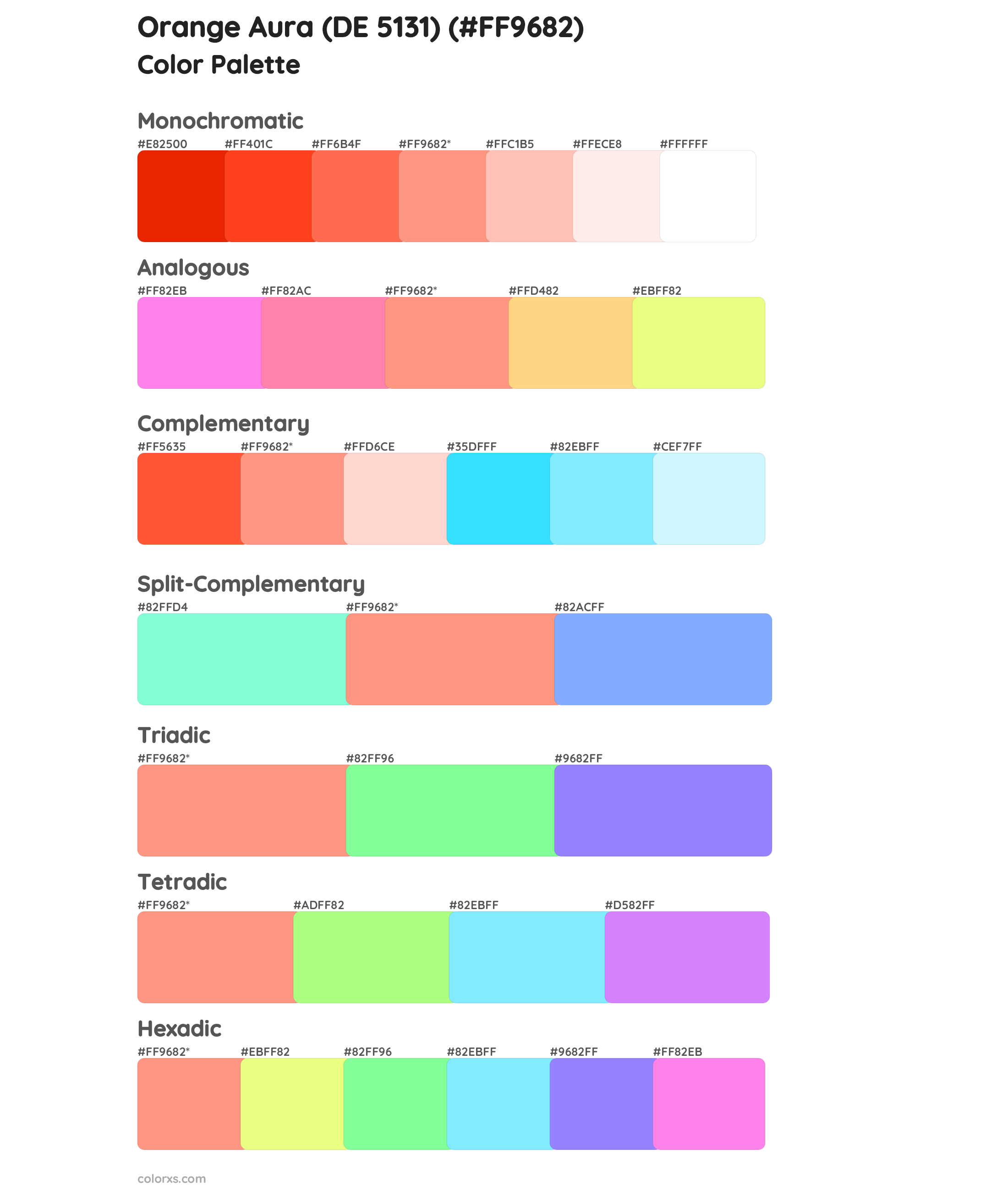 Orange Aura (DE 5131) Color Scheme Palettes