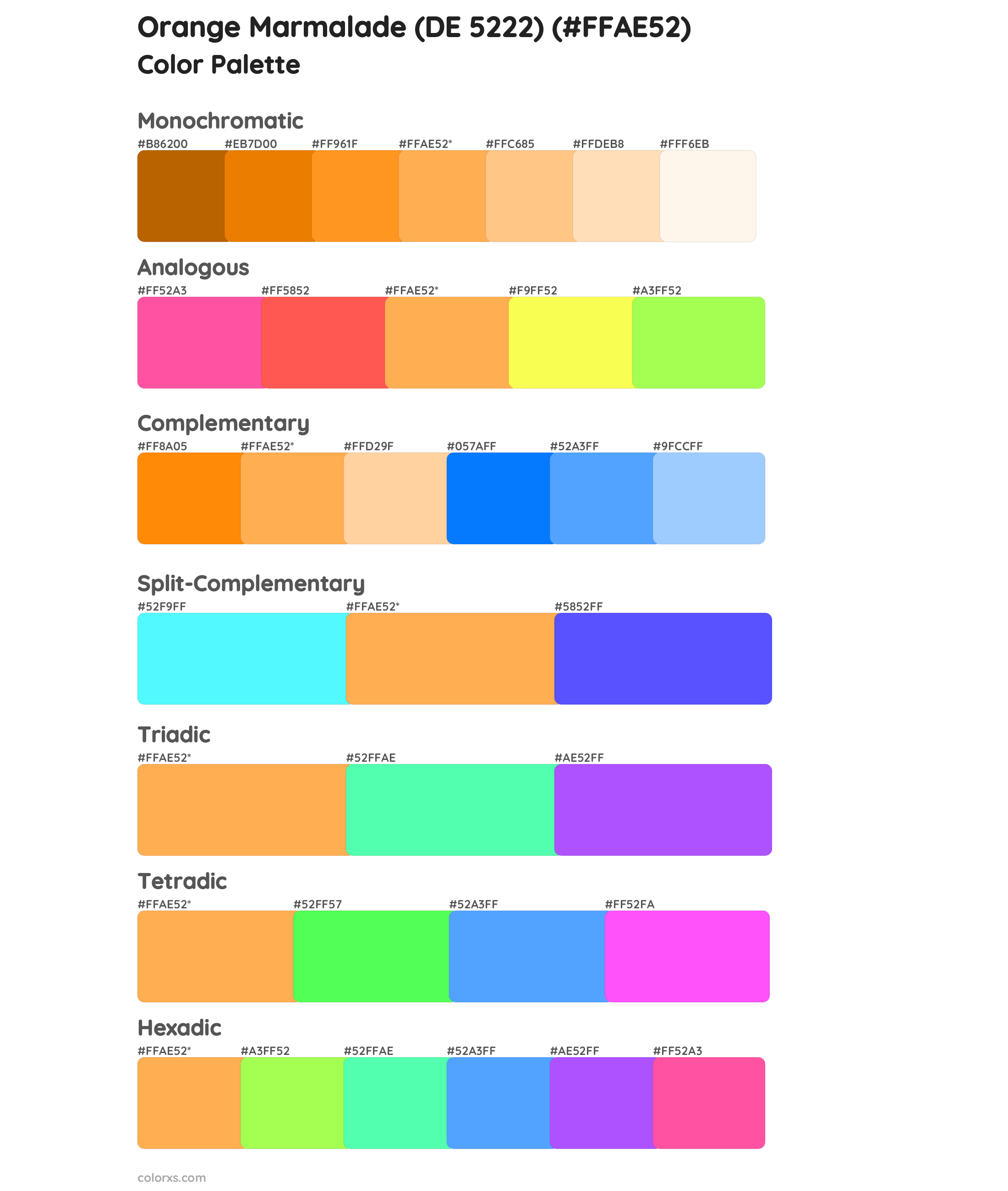 Orange Marmalade (DE 5222) Color Scheme Palettes