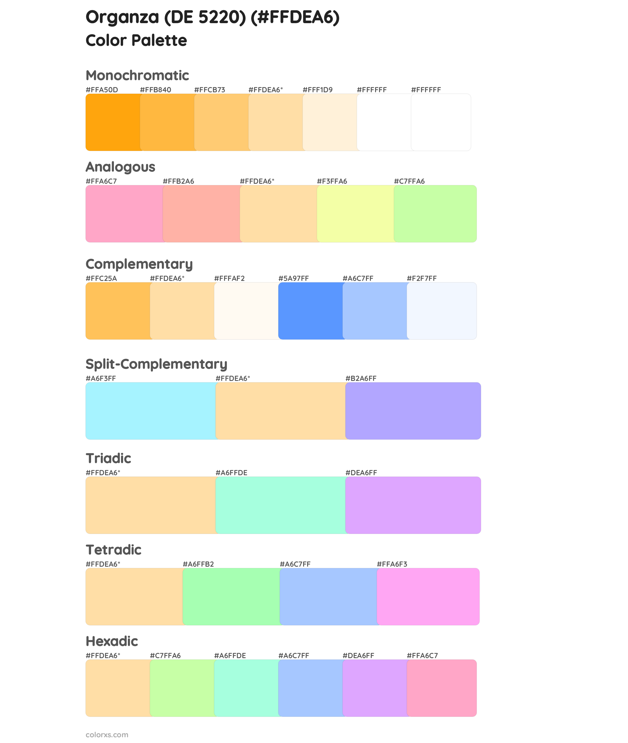 Organza (DE 5220) Color Scheme Palettes