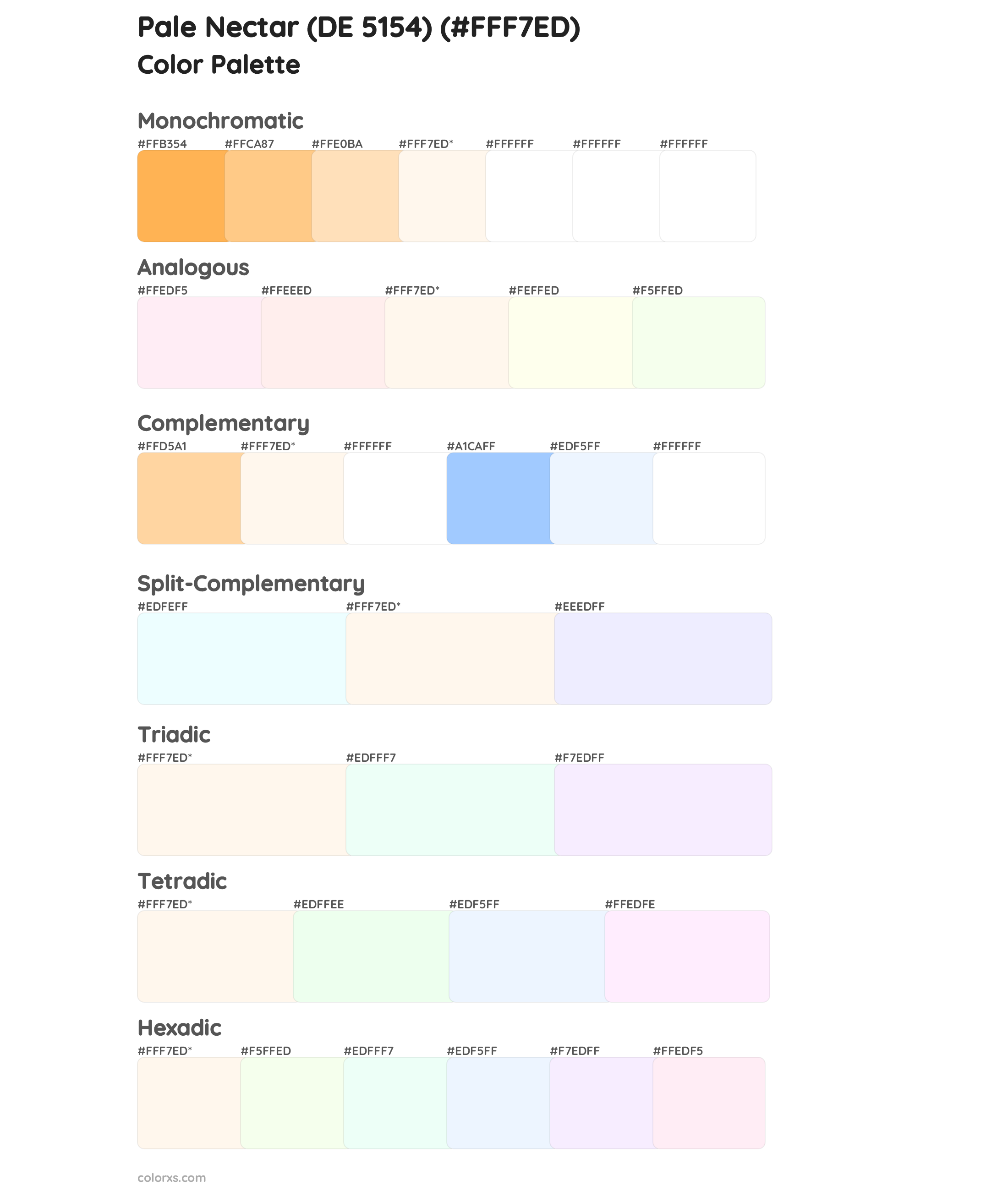 Pale Nectar (DE 5154) Color Scheme Palettes