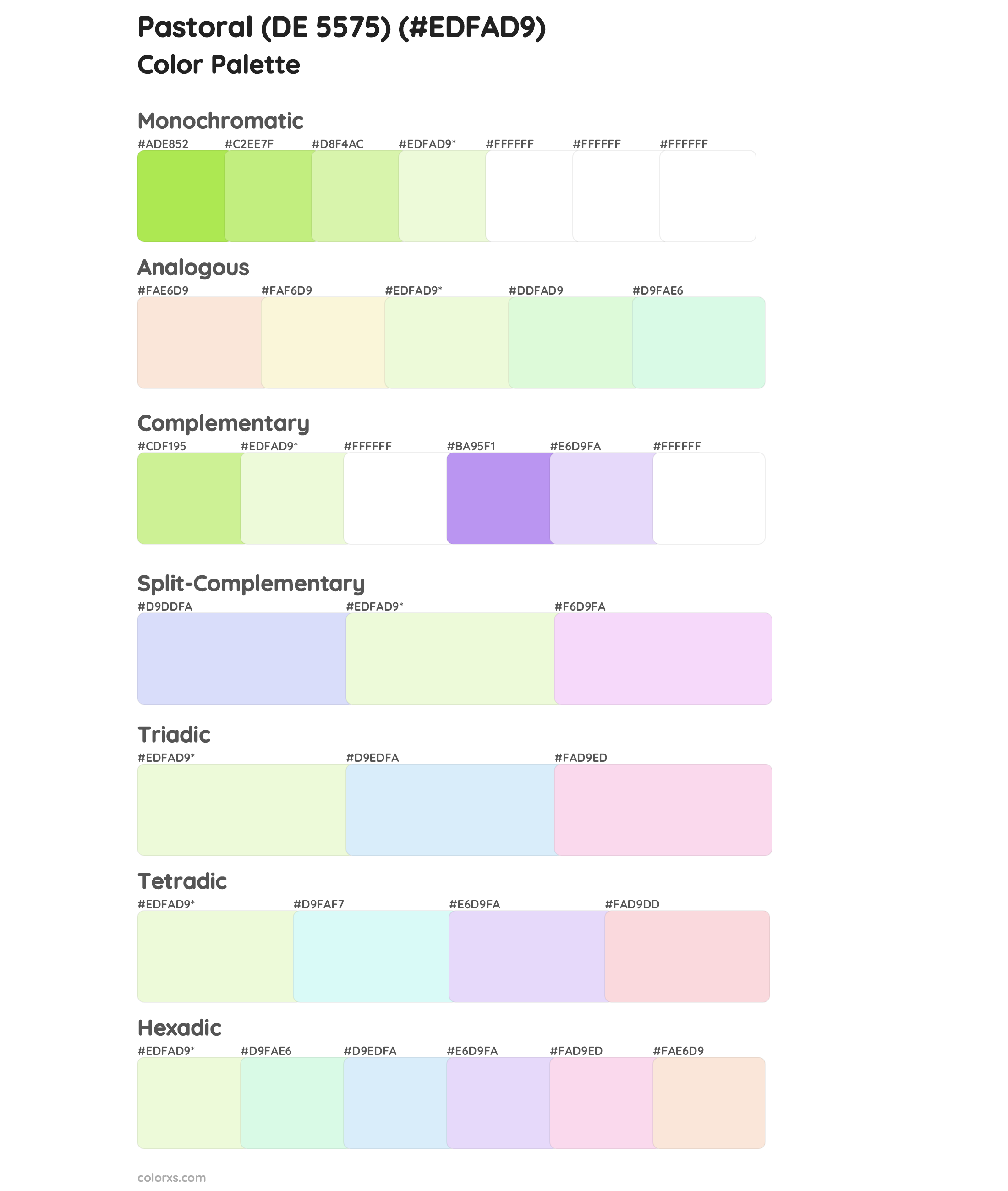 Pastoral (DE 5575) Color Scheme Palettes