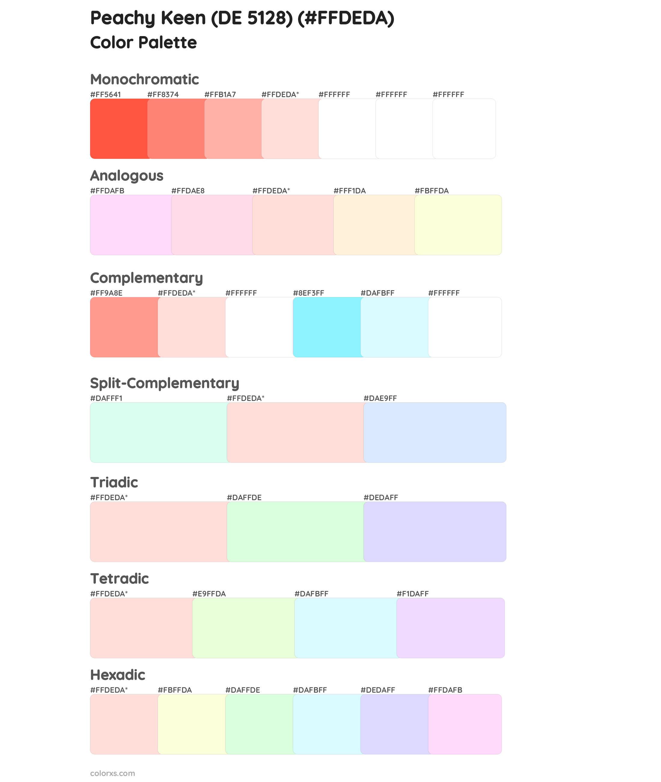 Peachy Keen (DE 5128) Color Scheme Palettes