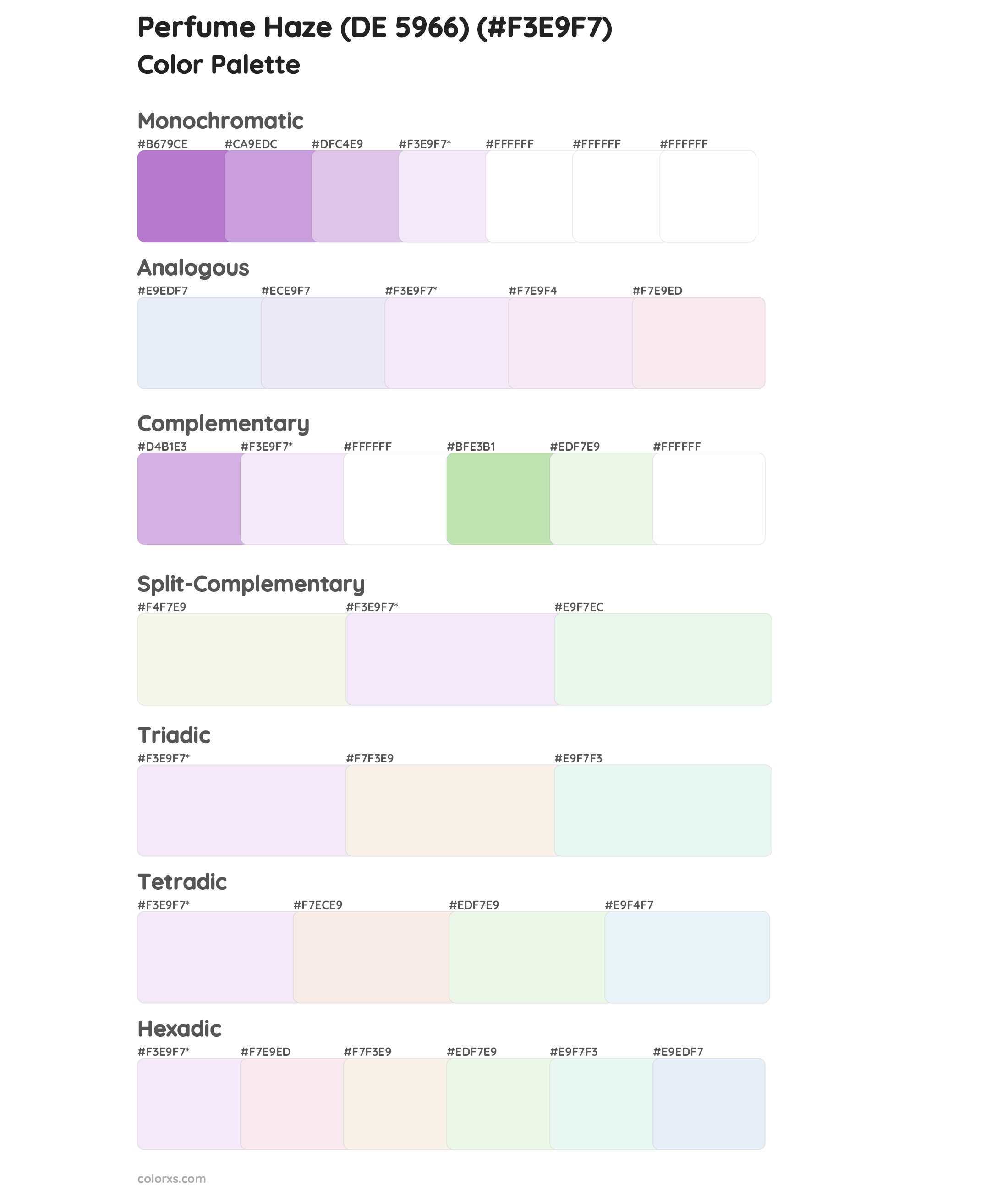 Perfume Haze (DE 5966) Color Scheme Palettes