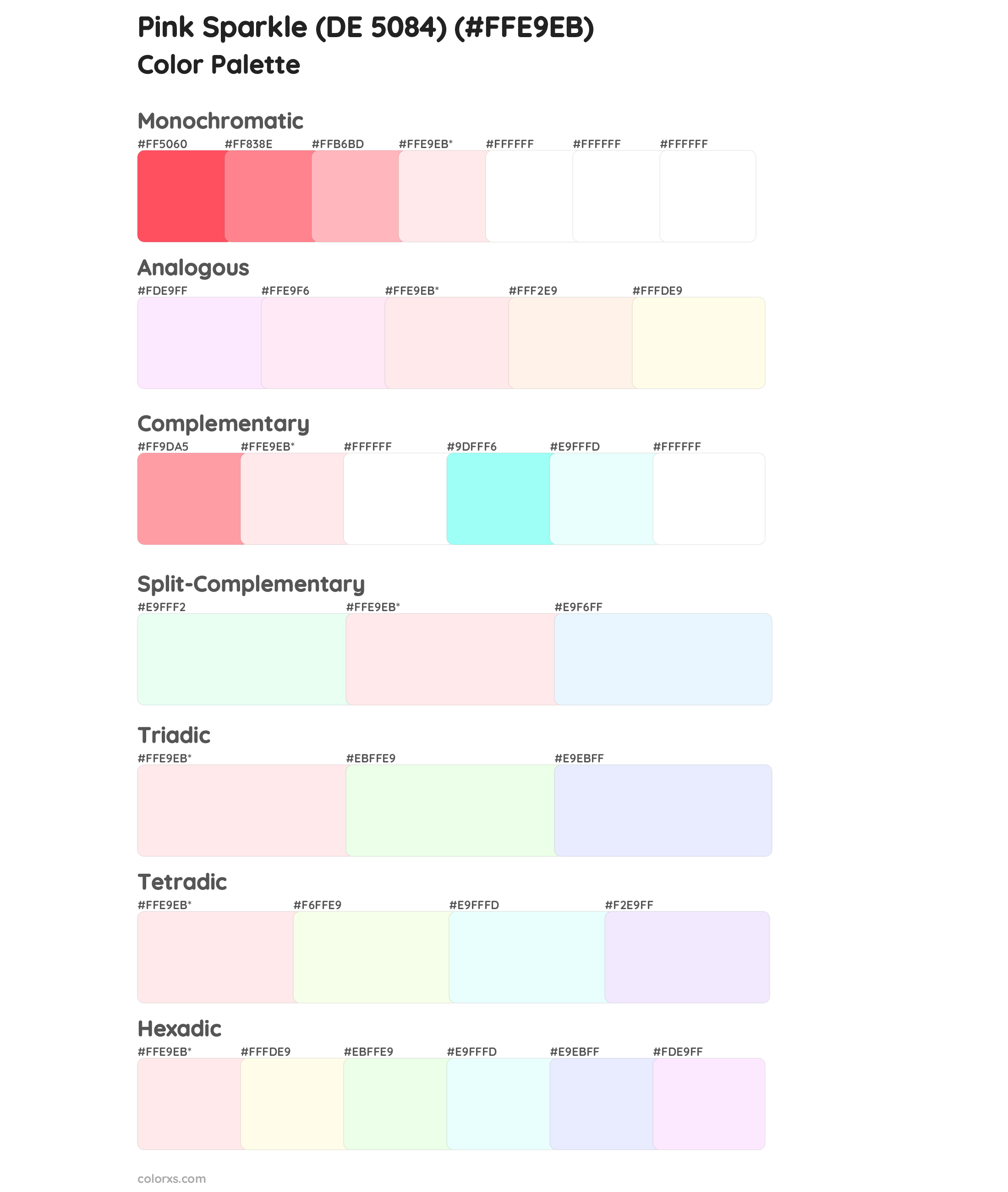 Pink Sparkle (DE 5084) Color Scheme Palettes