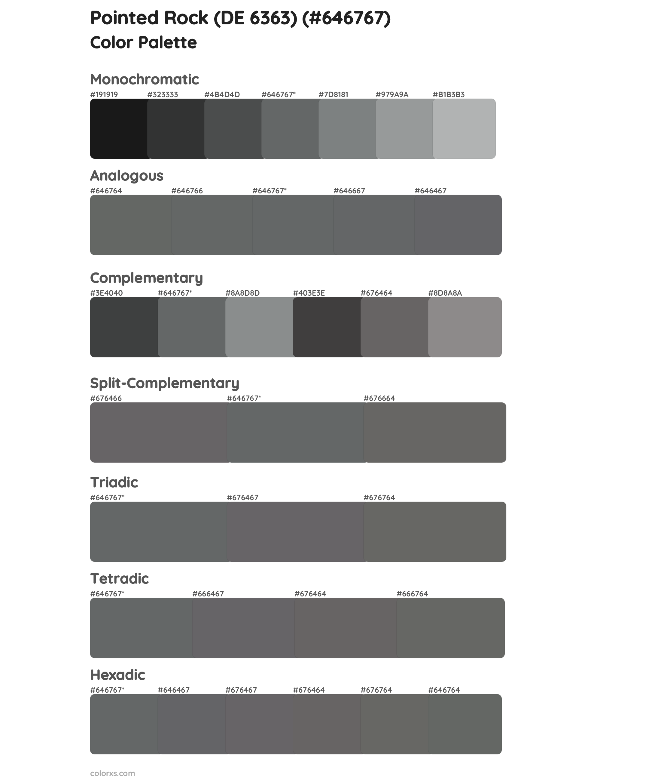 Pointed Rock (DE 6363) Color Scheme Palettes