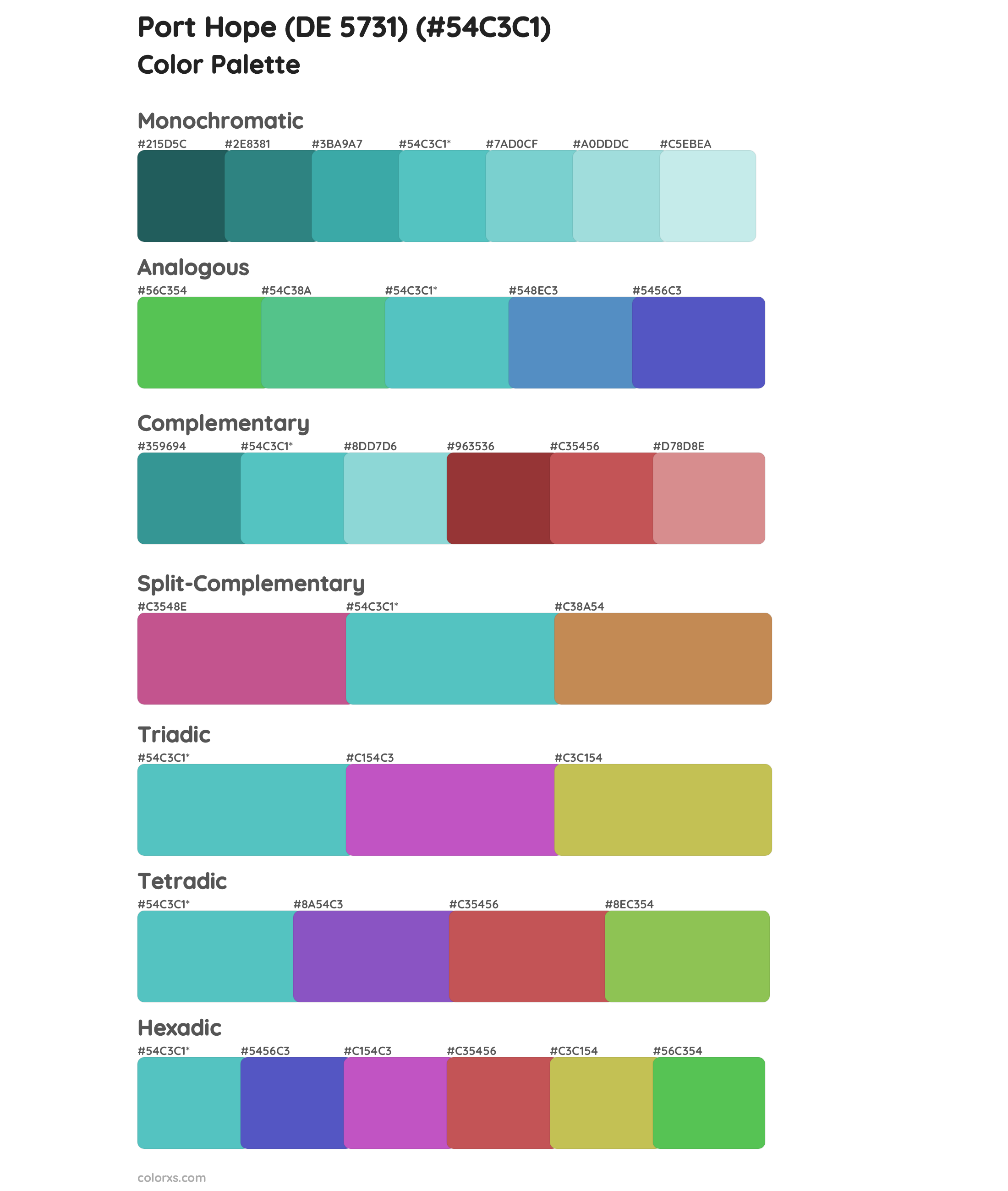 Port Hope (DE 5731) Color Scheme Palettes