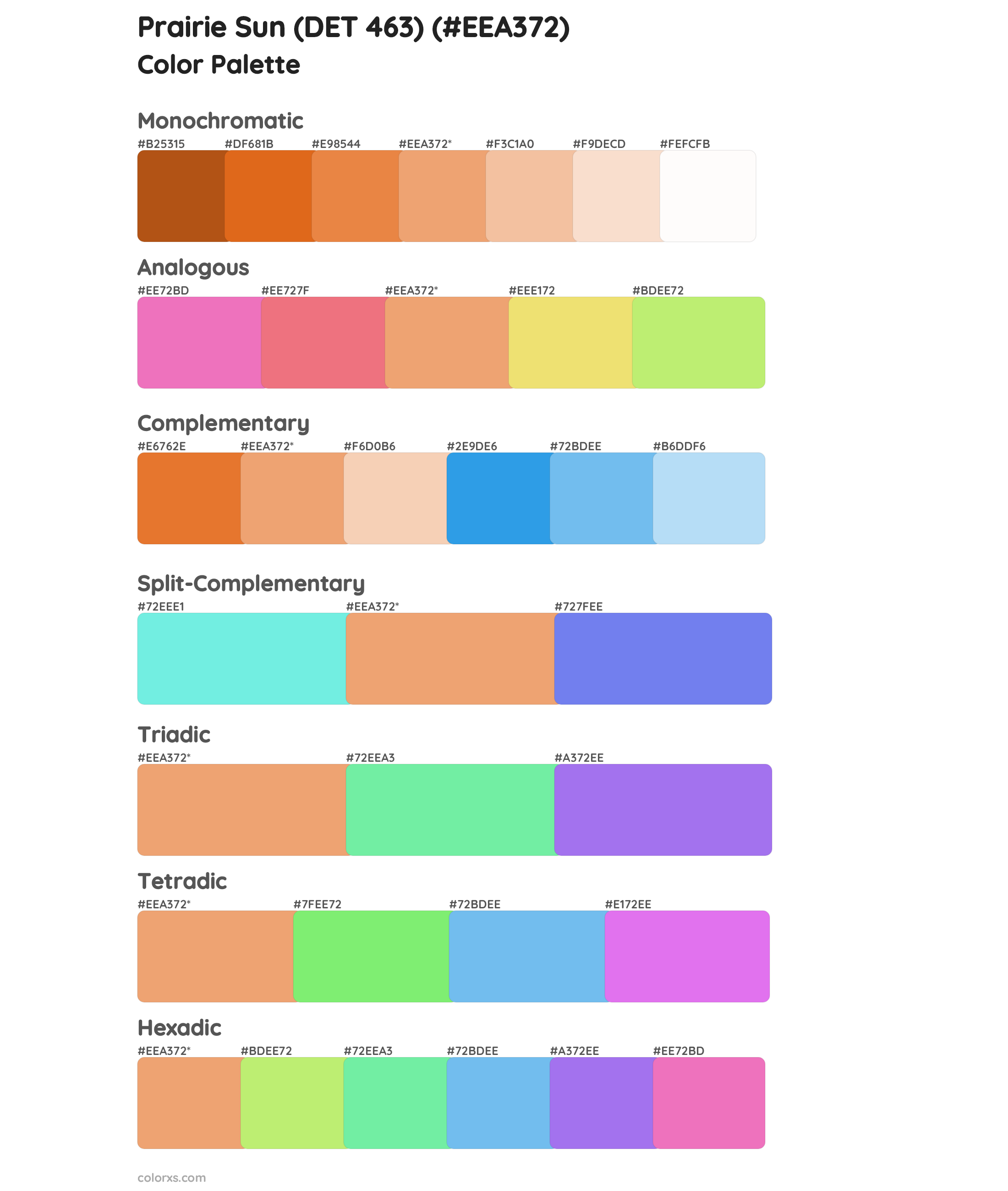 Prairie Sun (DET 463) Color Scheme Palettes