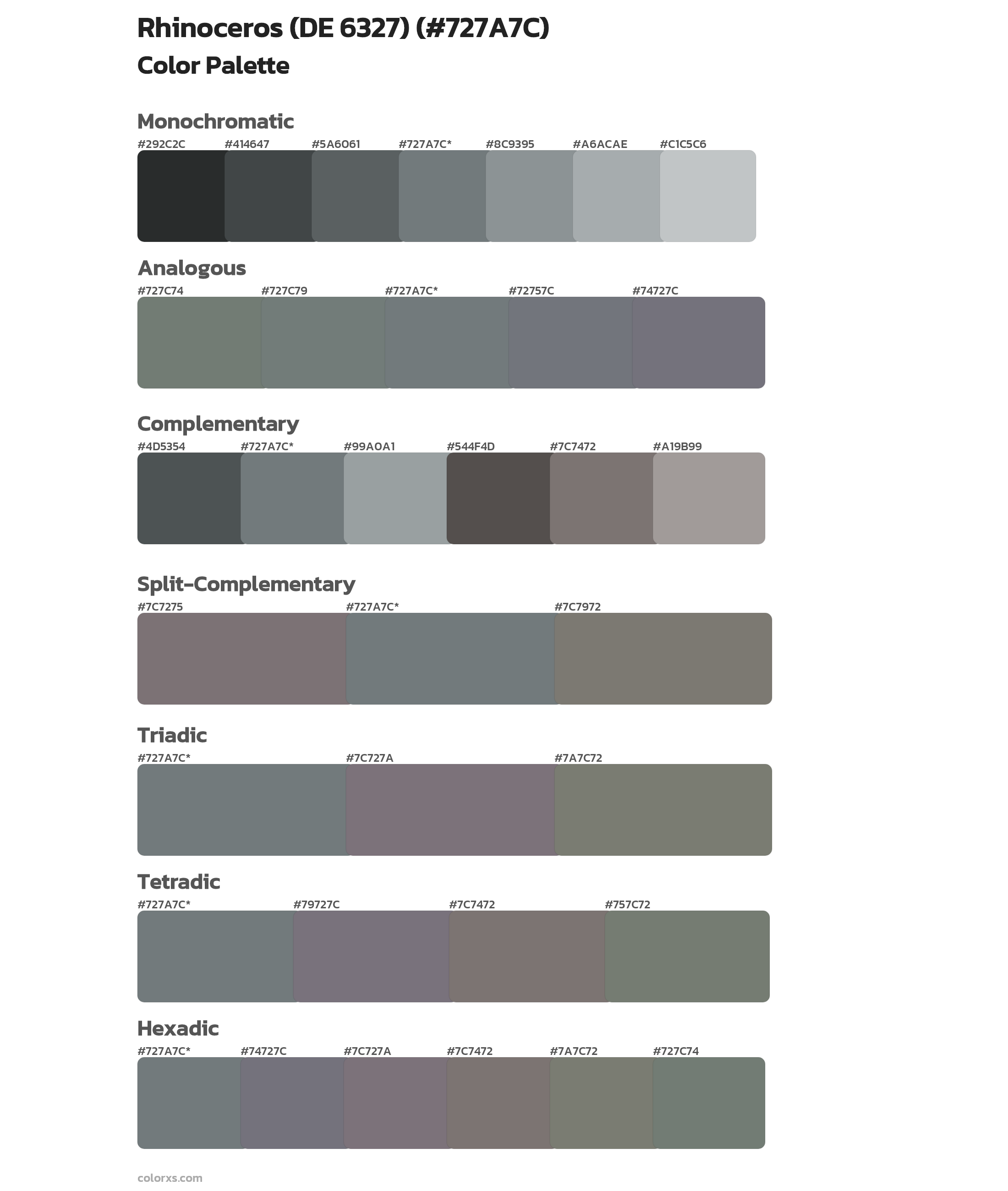 Rhinoceros (DE 6327) Color Scheme Palettes