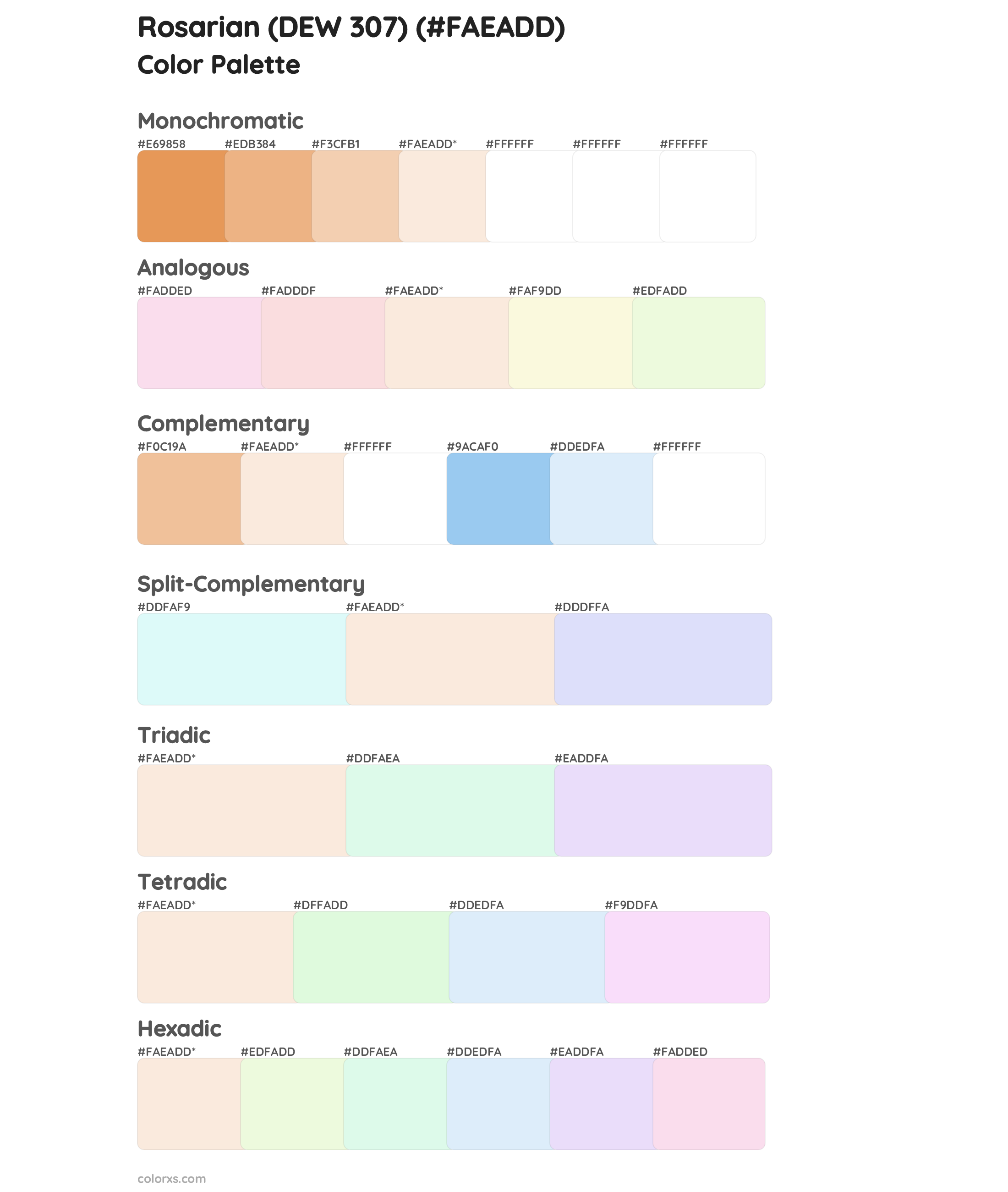 Rosarian (DEW 307) Color Scheme Palettes