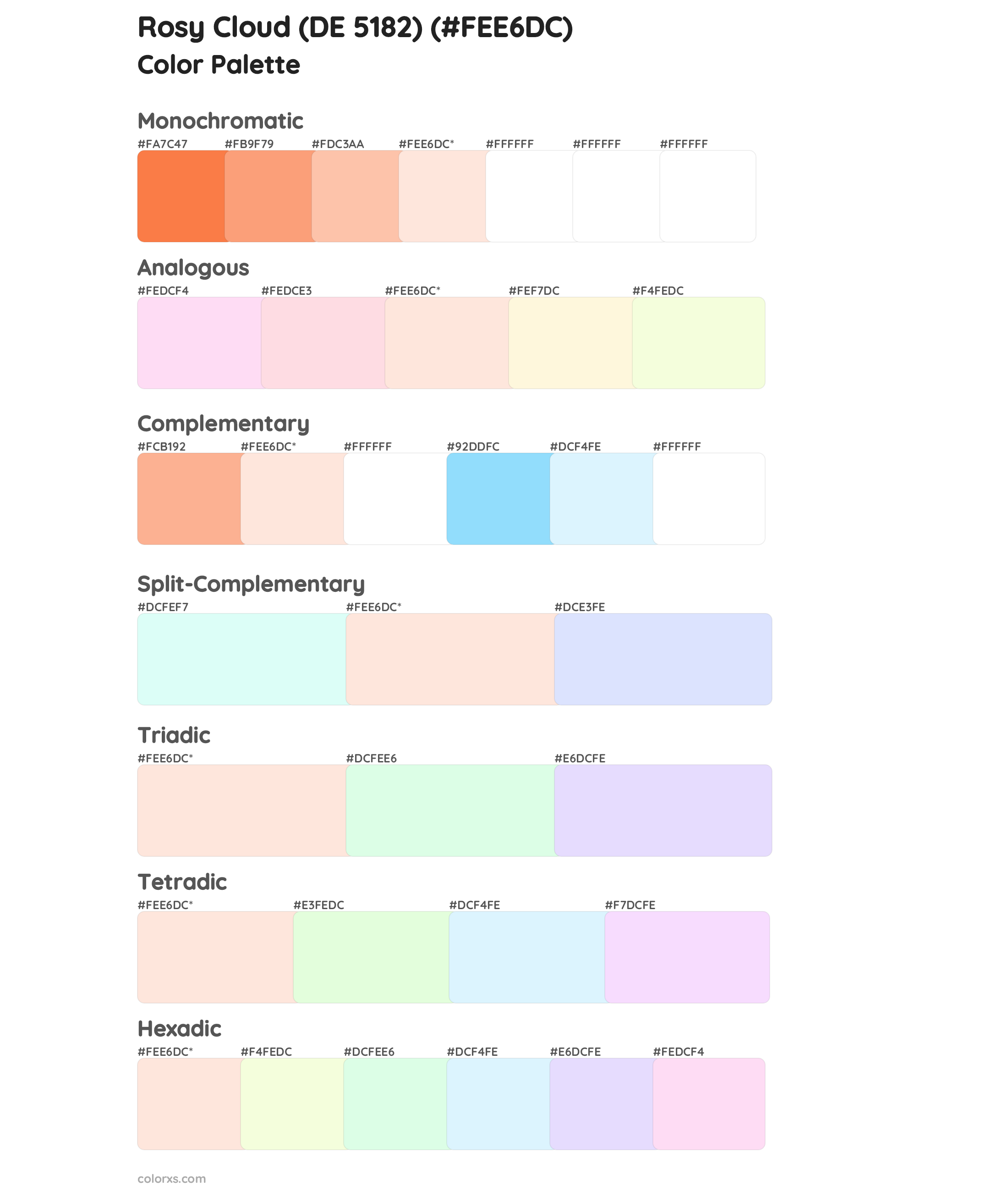 Rosy Cloud (DE 5182) Color Scheme Palettes