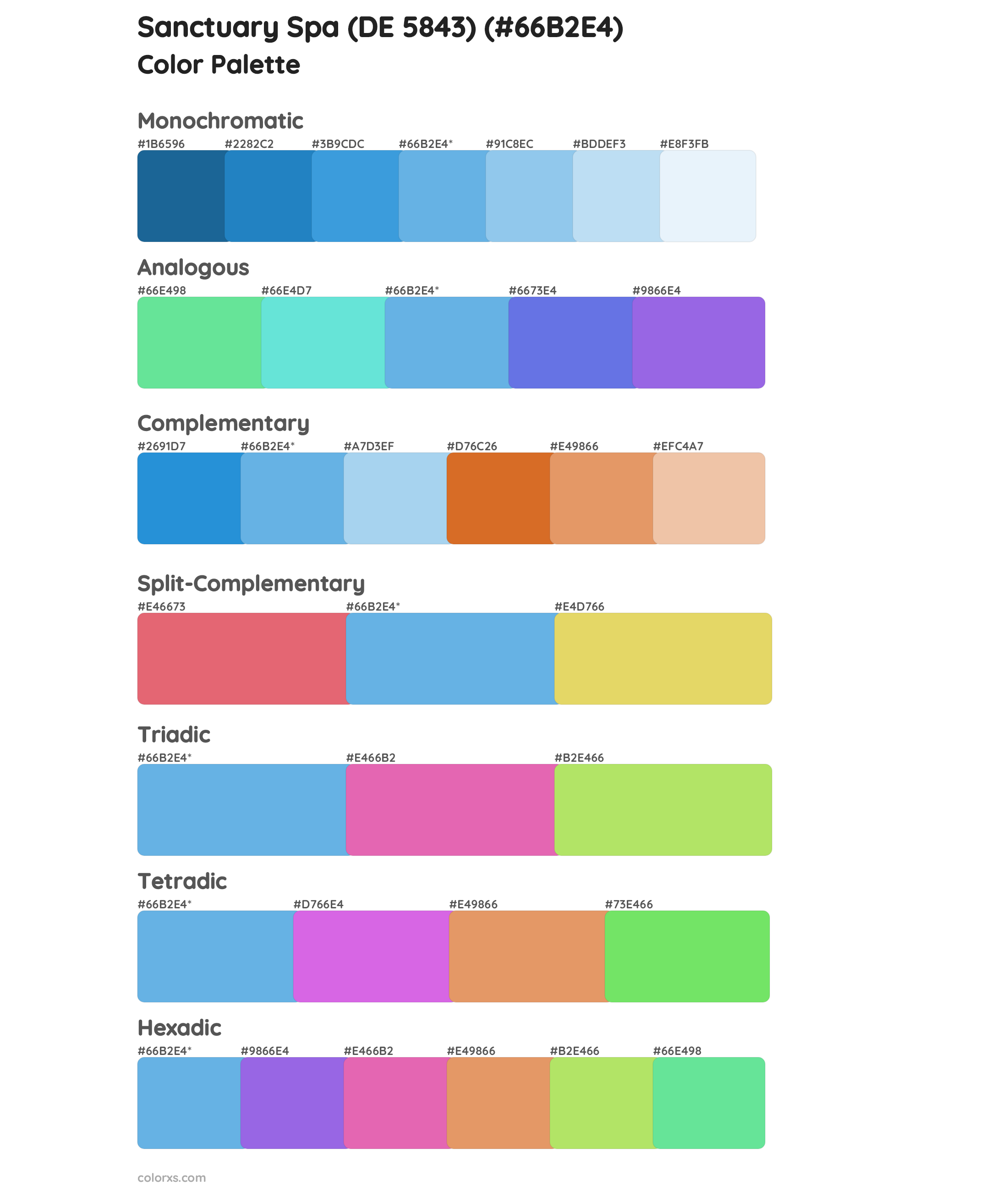 Sanctuary Spa (DE 5843) Color Scheme Palettes