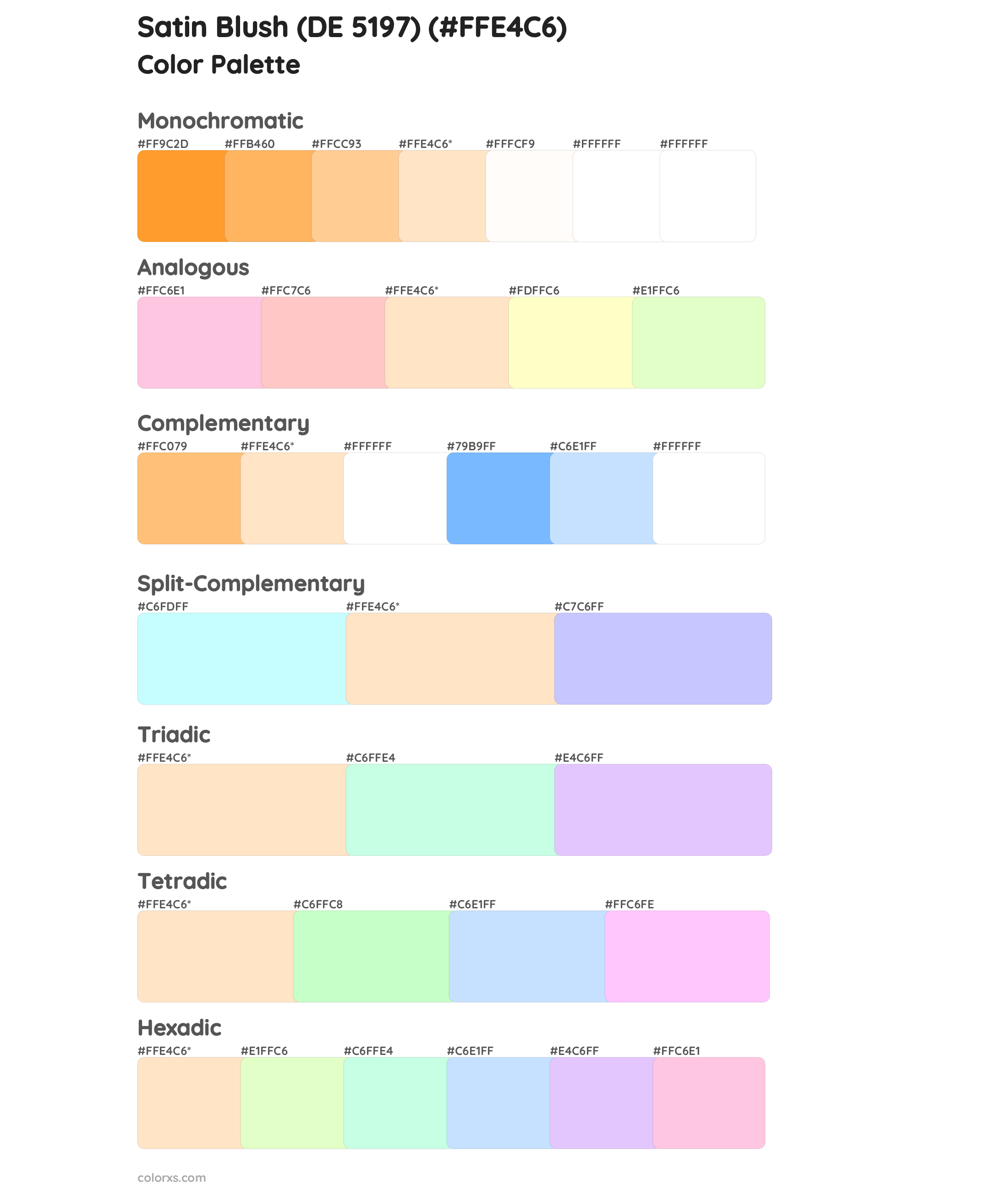 Satin Blush (DE 5197) Color Scheme Palettes