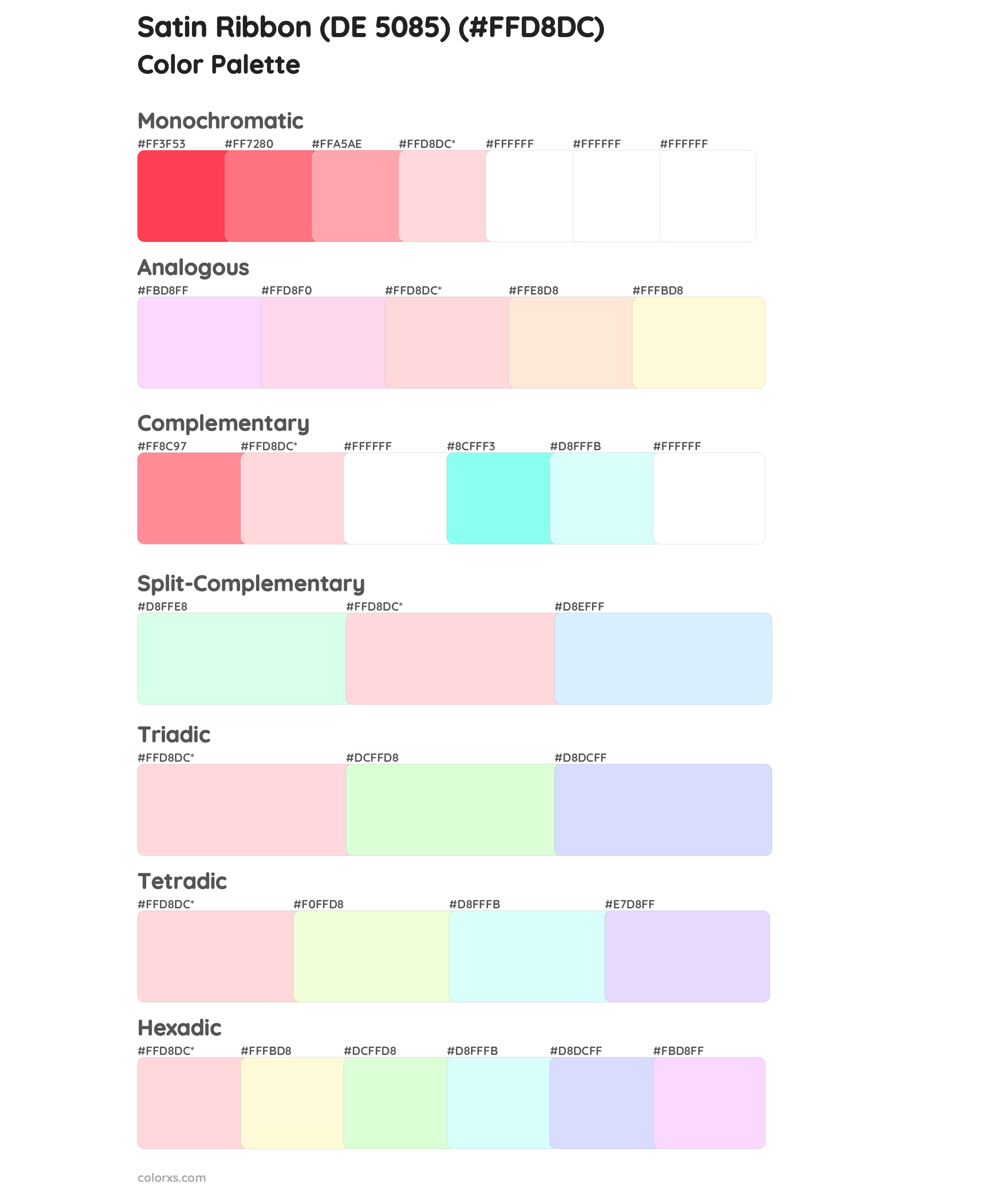 Satin Ribbon (DE 5085) Color Scheme Palettes