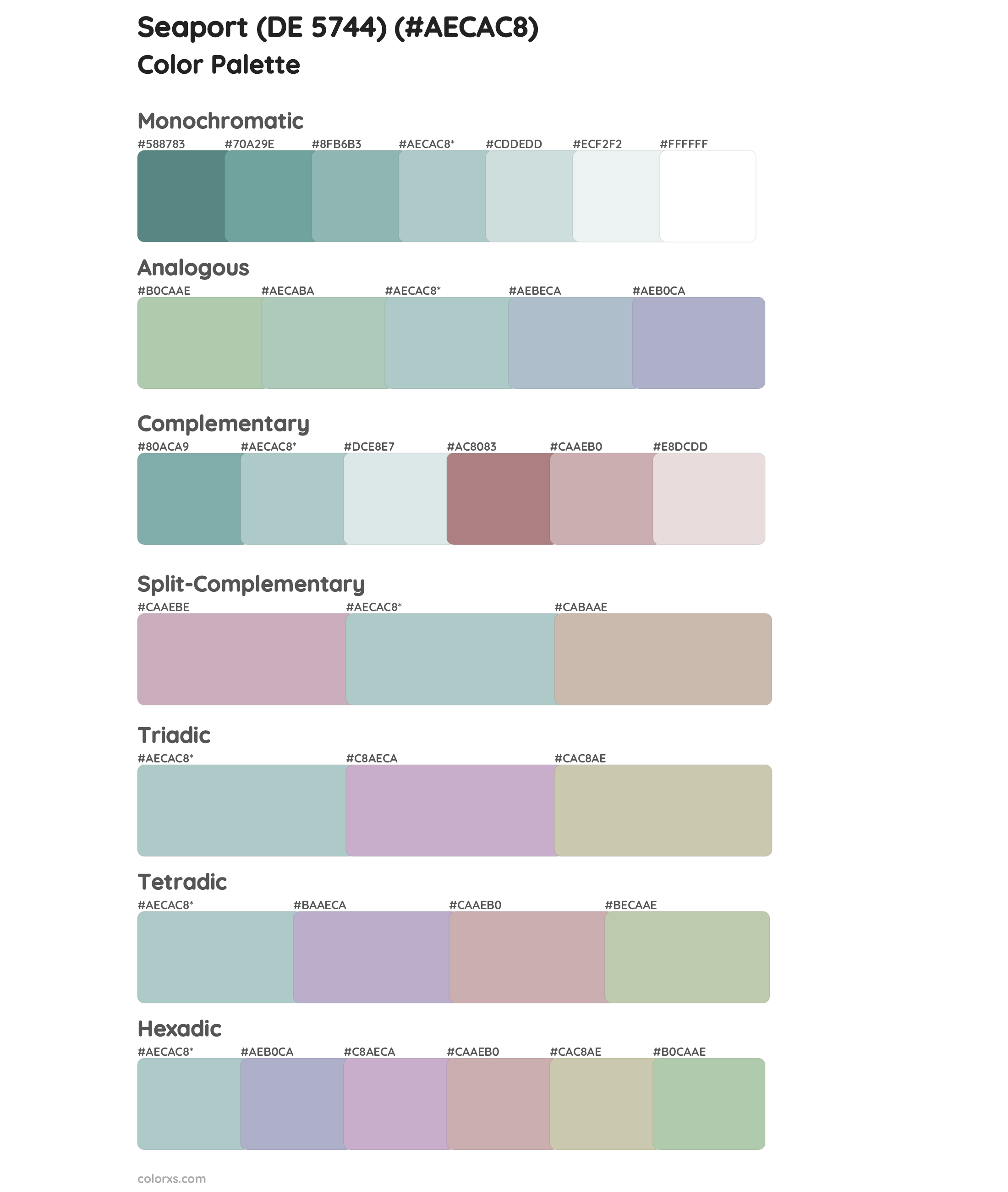 Seaport (DE 5744) Color Scheme Palettes