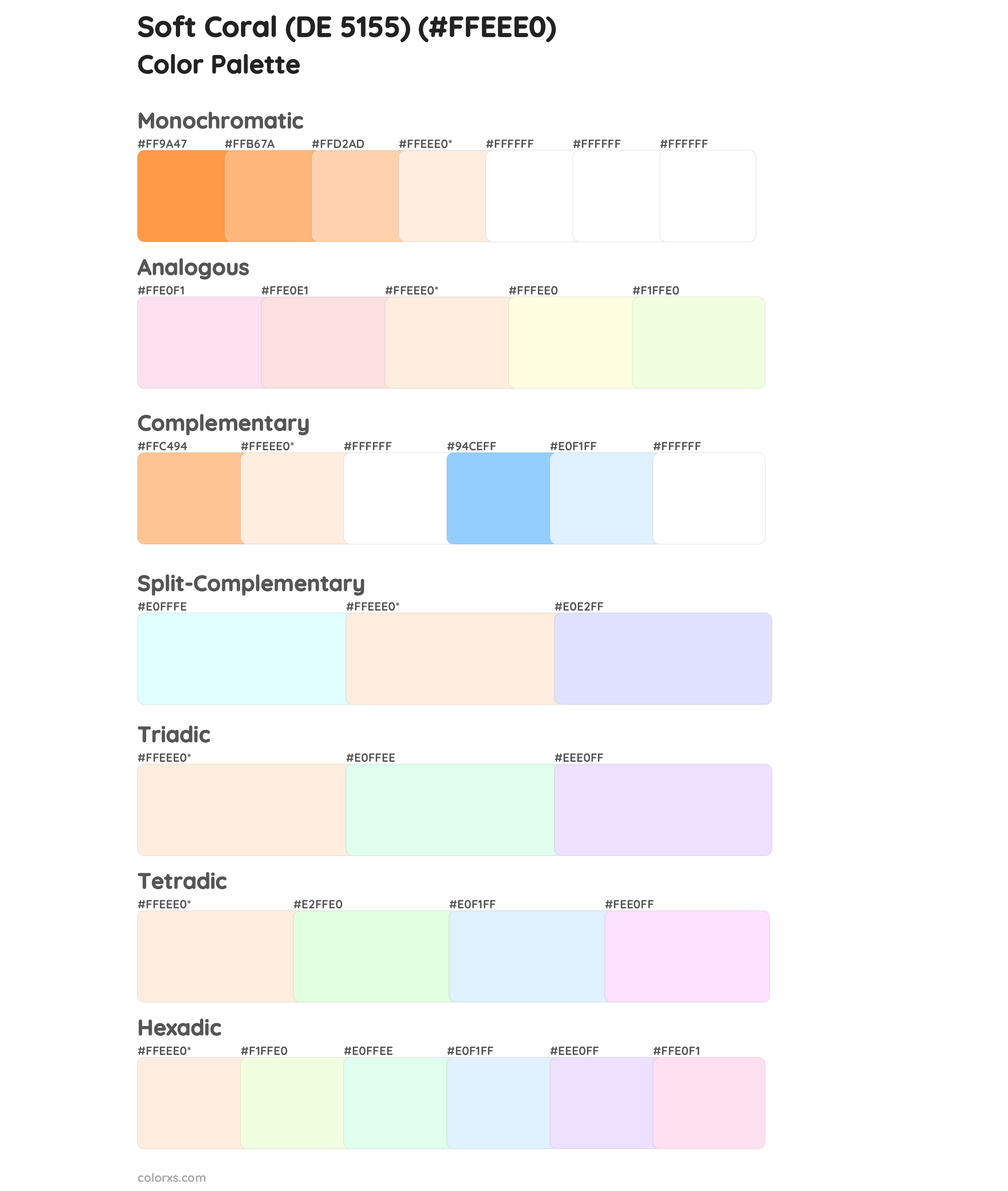 Soft Coral (DE 5155) Color Scheme Palettes